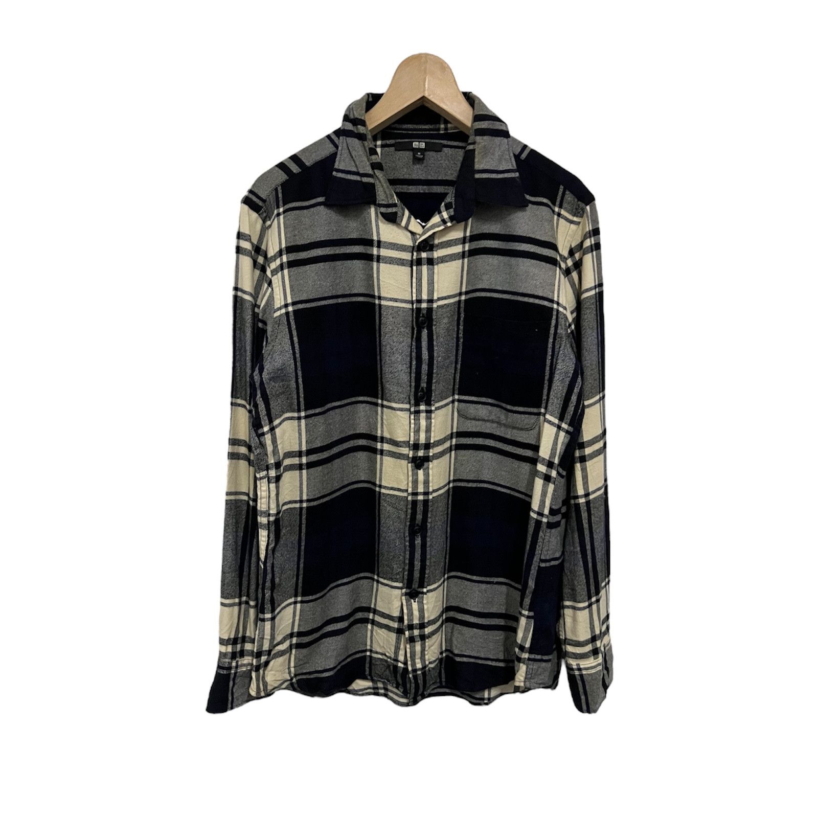 Vintage Japanese Brand Uniqlo Flannel Shirt Button Up Jacket Size US M / EU 48-50 / 2 - 1 Thumbnail