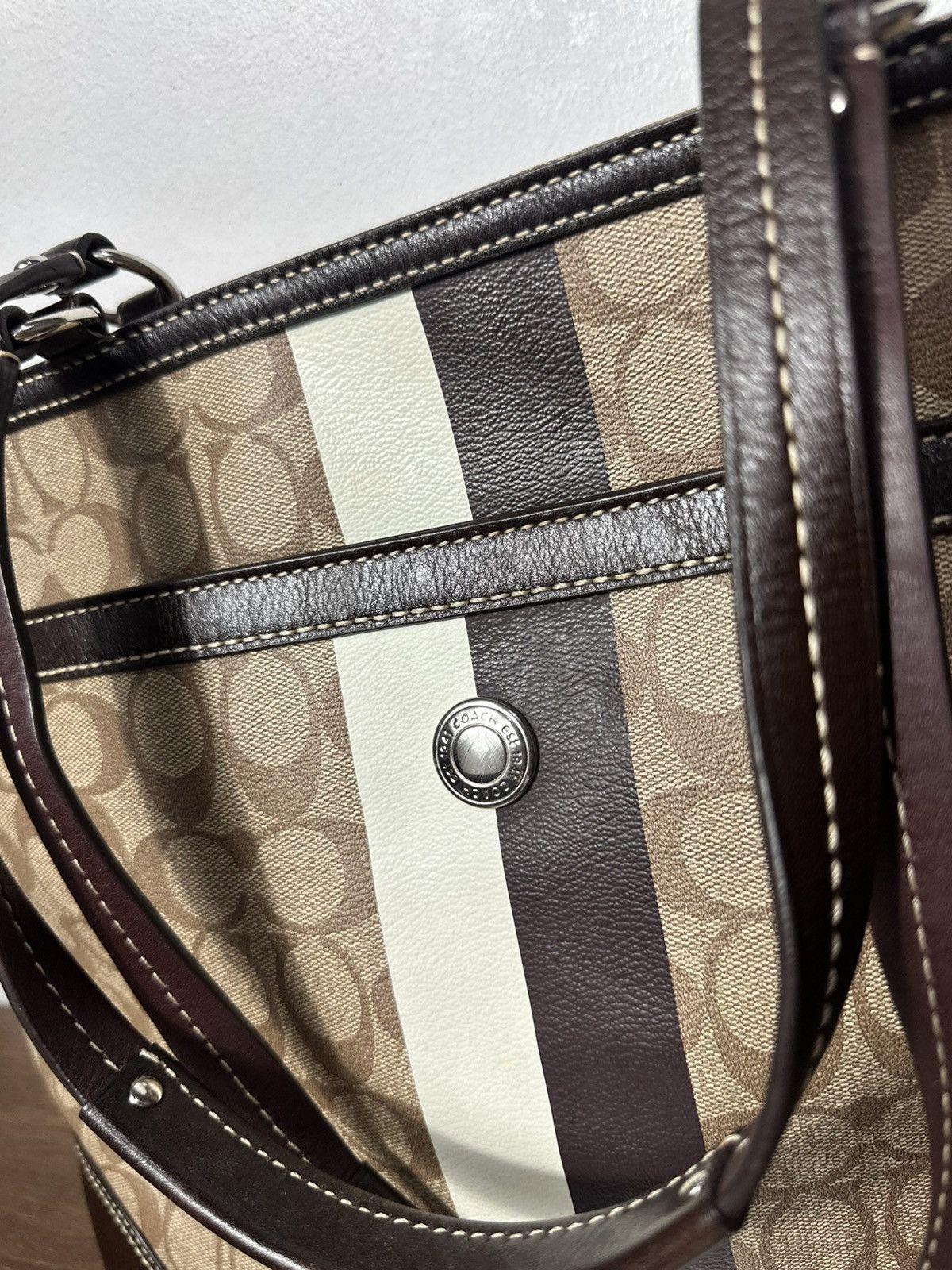 Coach Authentic Coach Heritage Stripe Large Tote bag Size ONE SIZE - 2 Thumbnail