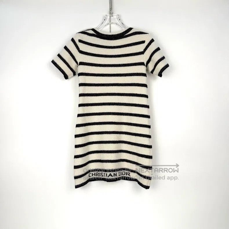 Dior Dior Blue and white striped classic logo short-sleeved kni Size XS / US 0-2 / IT 36-38 - 4 Thumbnail