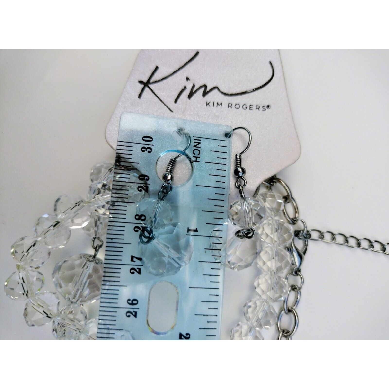 Other Kim Rogers Set Clear Beads Necklace Earrings Bracelet Transp Size ONE SIZE - 15 Thumbnail