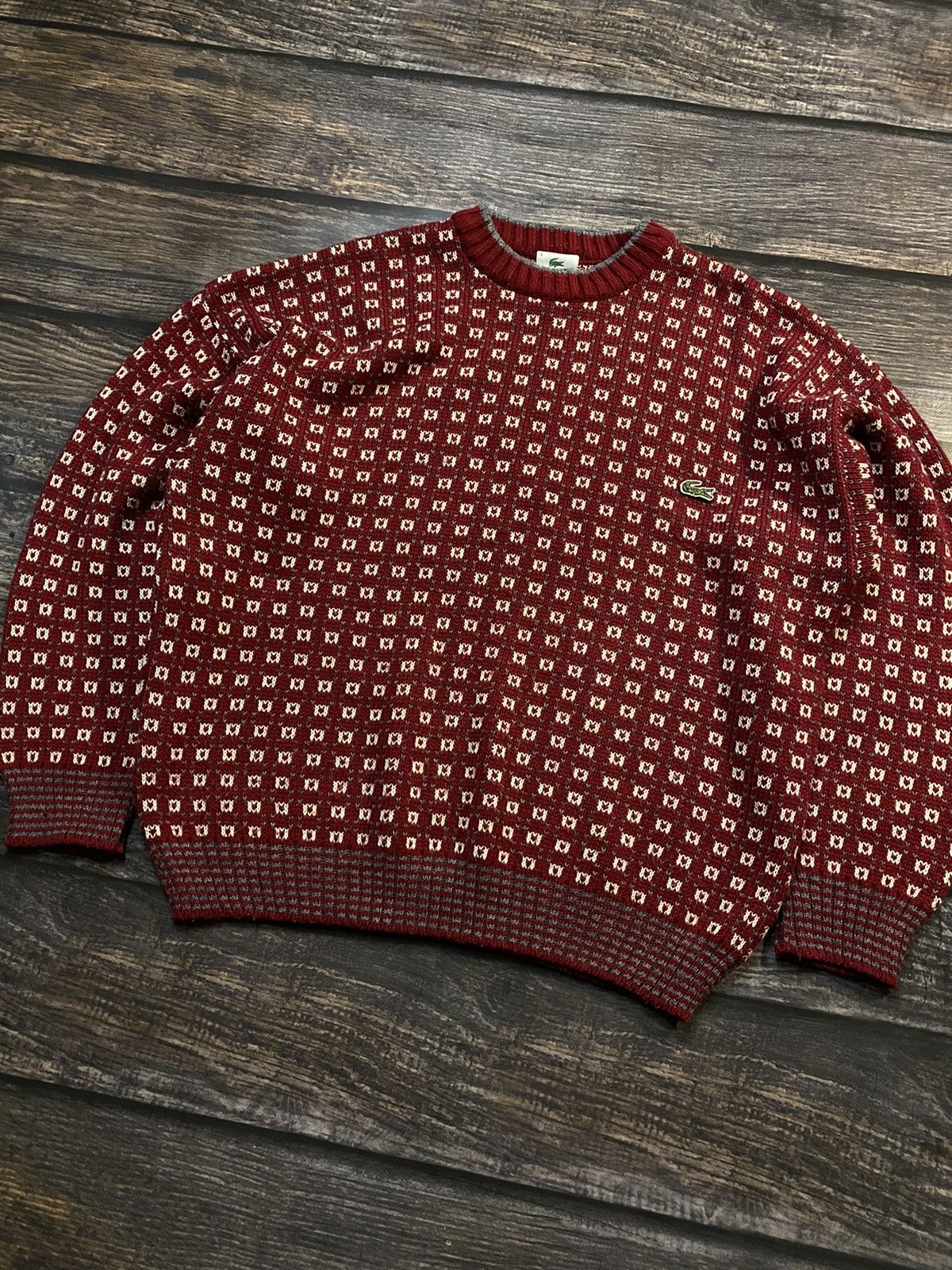 Lacoste × Vintage 🔥Lacoste knitted oversized vintage sweater Size US L / EU 52-54 / 3 - 2 Thumbnail