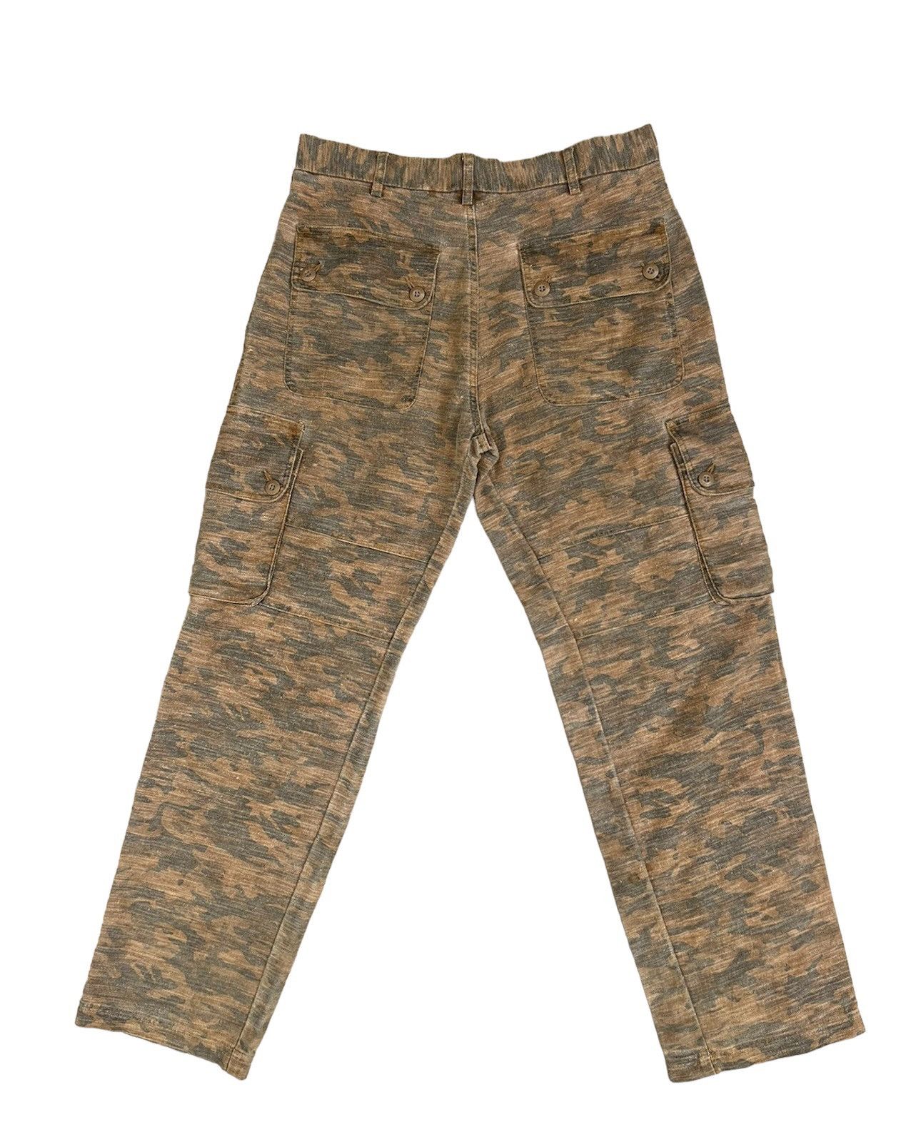 Vintage ALTERNATIVE CONCEPT Camo Linen Cargo Trouser Pant Size US 32 / EU 48 - 2 Thumbnail