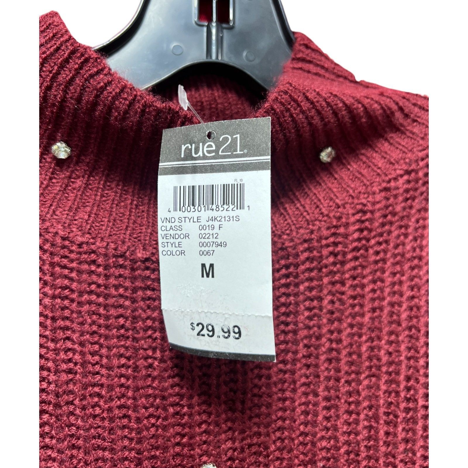 Other FCT With Love - Women's Crochet Long Sleeve Blouse - Burgund Size M / US 6-8 / IT 42-44 - 8 Thumbnail