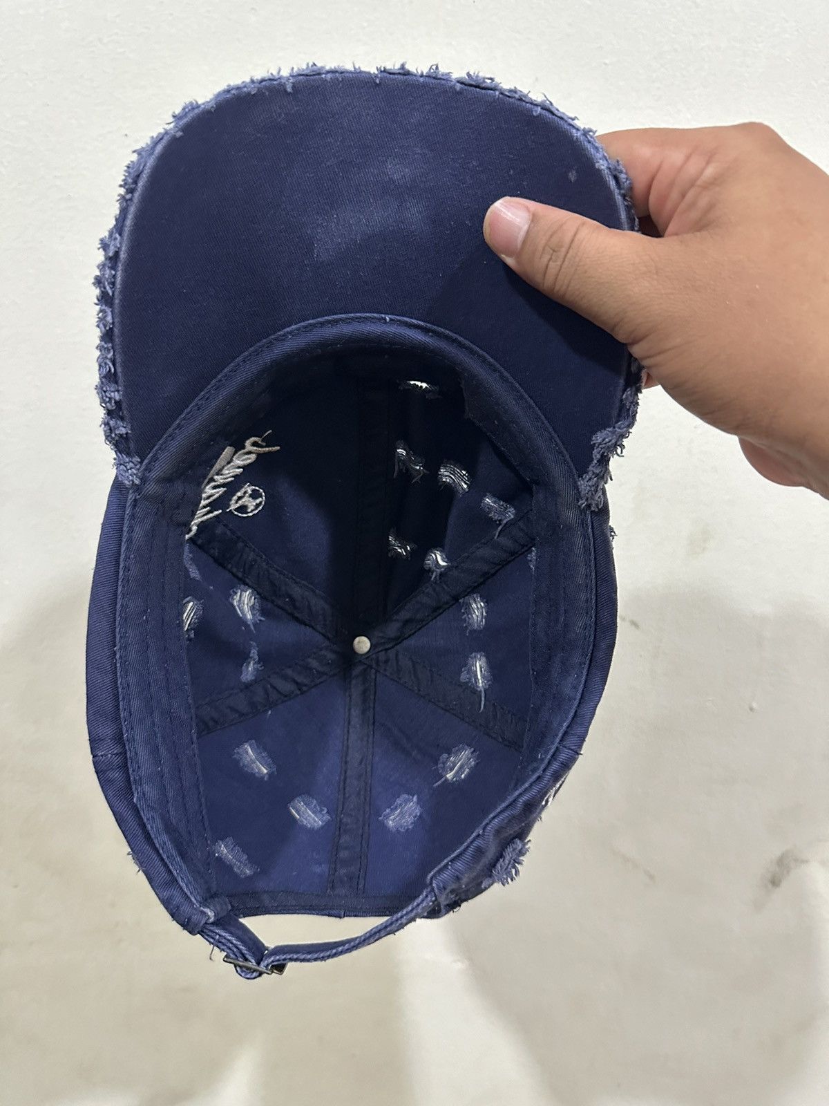 Vintage Distress Denim Hat Size ONE SIZE - 6 Thumbnail