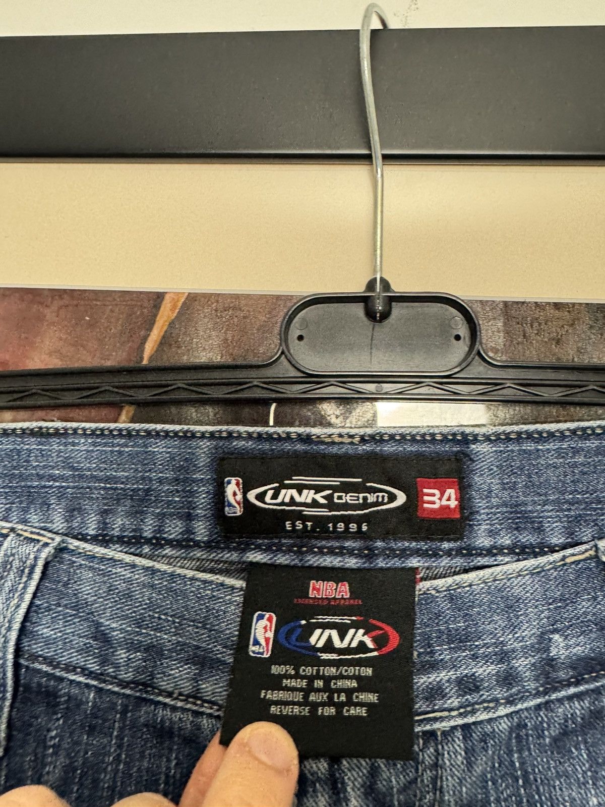 NBA Vintage Y2K NBA unk Chicago Bulls Jordan denim pants Rare Size US 34 / EU 50 - 6 Thumbnail