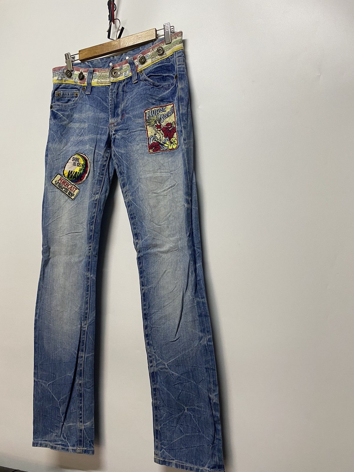 Designer × Japanese Brand Japanese Brand Beach Ocean Patches Denim Distressed Jeans Size 30" / US 8 / IT 44 - 4 Thumbnail