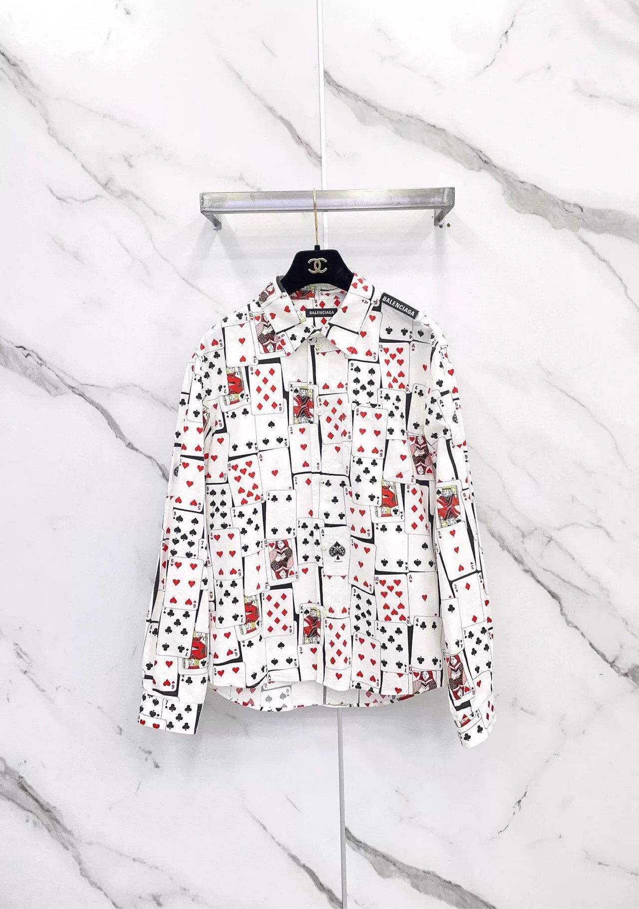 Balenciaga Balenciaga Playing Cards Print Shirt Size US XXS / EU 40 - 9 Thumbnail