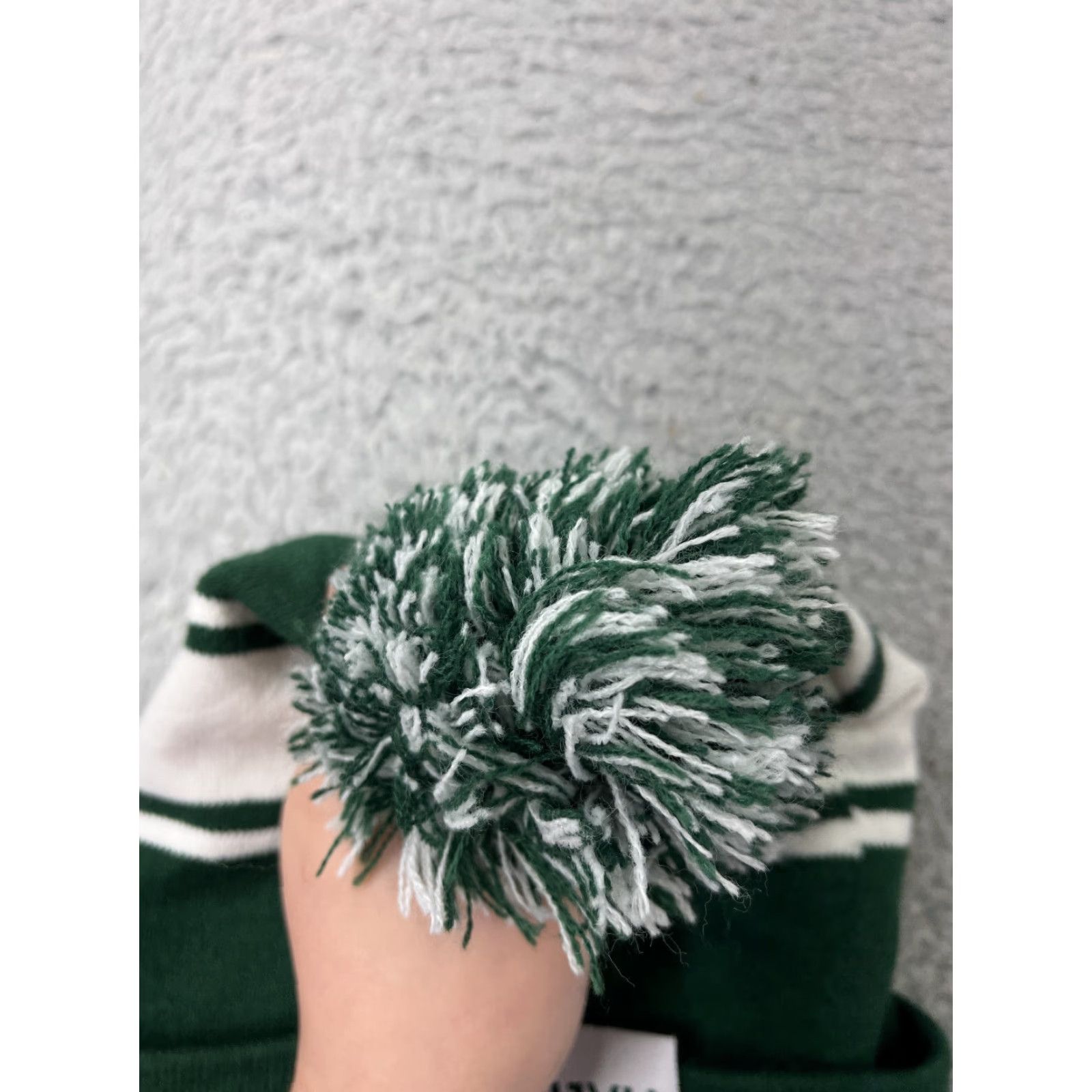 Vintage Utah Valley University Beanie Adult One Size Green Pom Knit Cotton Blend Size ONE SIZE - 3 Thumbnail