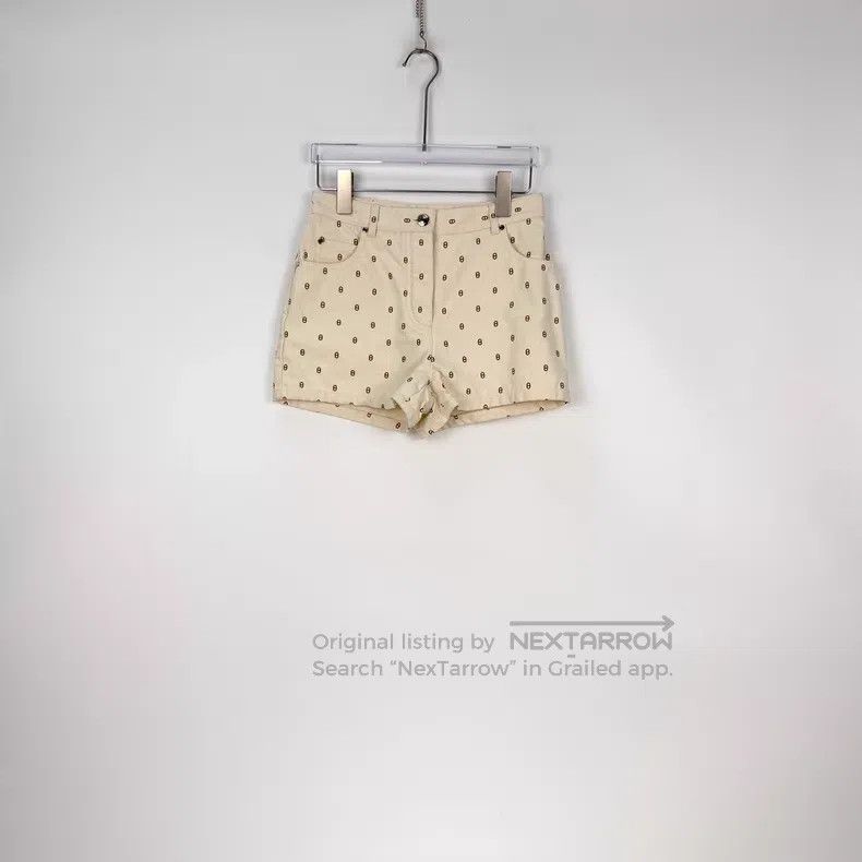 Hermes Hermes Beige Pig Nose Leather Label Denim Cotton Shorts Size 42" / US 20 - 3 Thumbnail