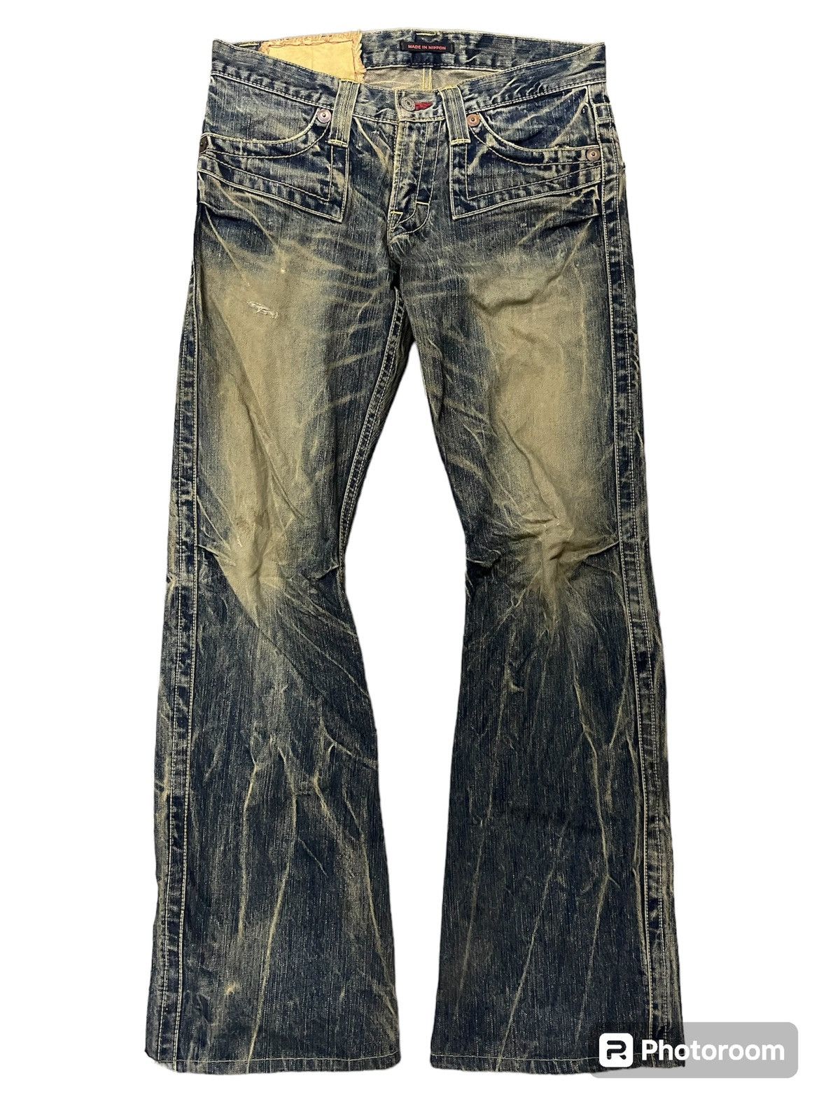 image of Distressed Denim Very Vintage Blue Way Distressed Flare Denim, Men's (Size 32)