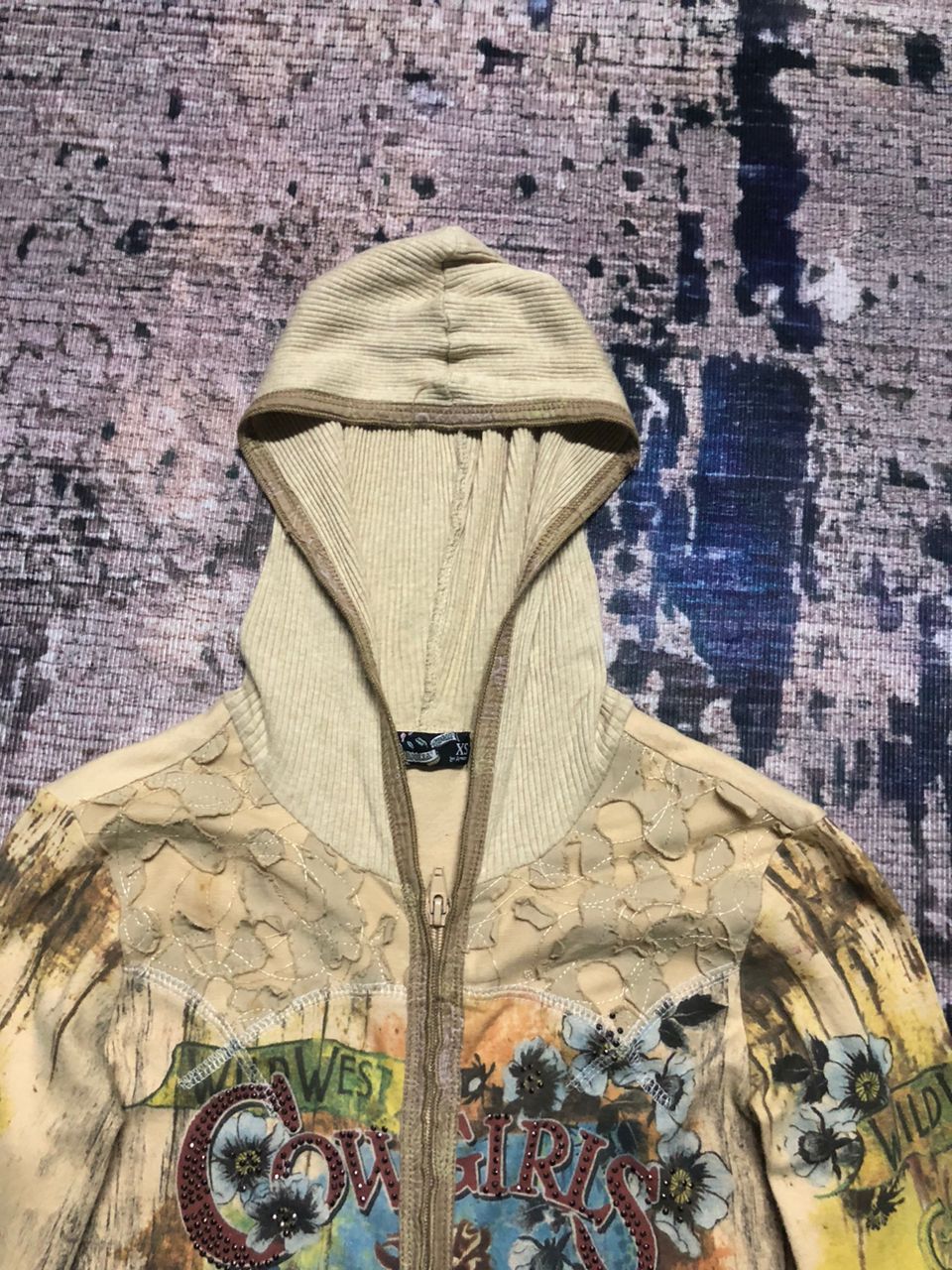 Cowboy Equipment Sugar Vanilla Cowgirl Over Print Hoodie Zipper Rare Size XS / US 0-2 / IT 36-38 - 4 Thumbnail