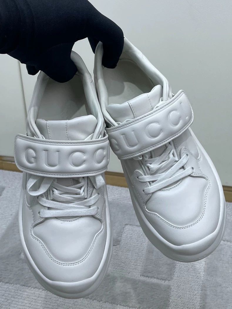 Gucci Gucci White Velcro Platform Dad Sneakers-2506 Size US 4 / IT 34 - 4 Thumbnail