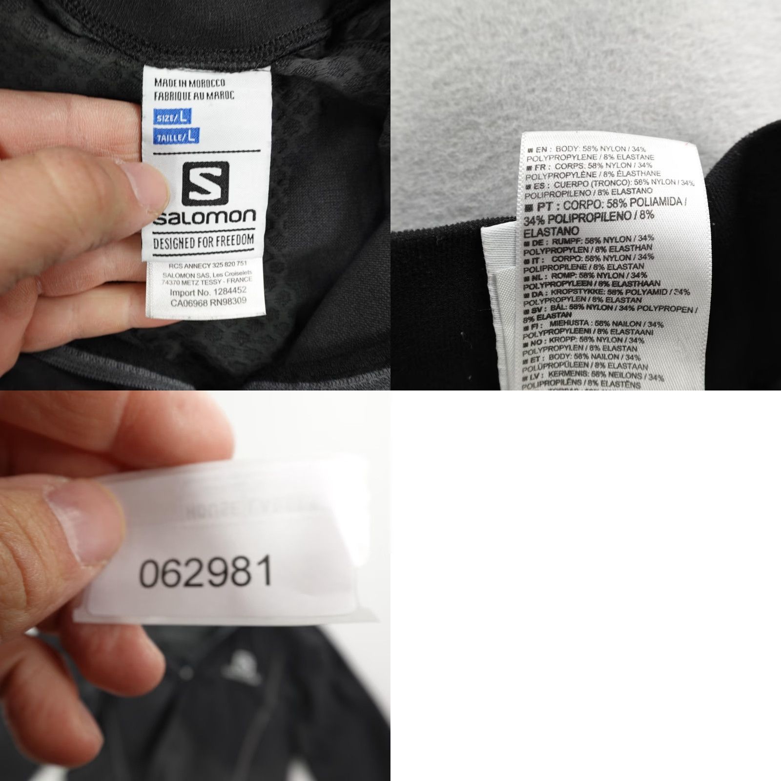 Salomon Salomon Women's L Black ActiveDry Baselayer Running Hoodie 1/4 Zip Moisture Wicking Breathable Lightweight Stretch Size L / US 10 / IT 46 - 8 Thumbnail