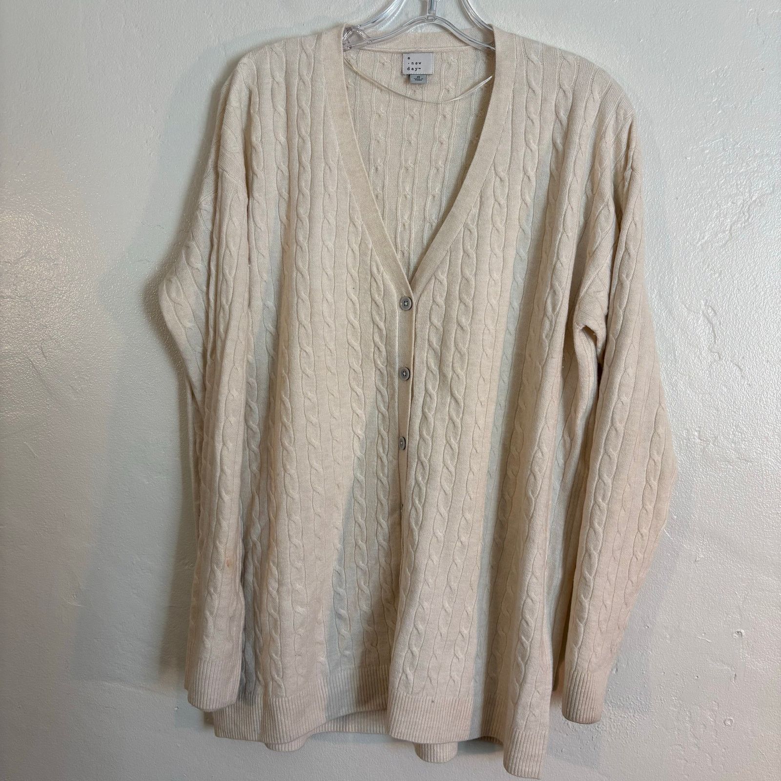 Other A New Day Women's Cable Cardigan Beige Size M Size M / US 6-8 / IT 42-44 - 1 Thumbnail