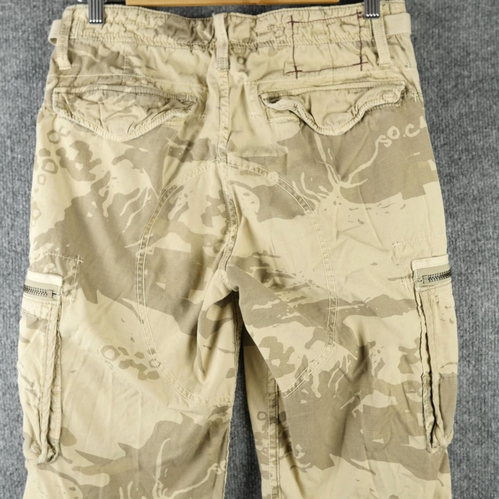 Vintage Y2K Vintage Z-Brand Cargo Pants Mens 30x32 Beige Camo Canvas Front Pockets Relaxed Straight Pants Mens Cargo Pants Beige Camouflage 30x32 Size US 30 / EU 46 - 7 Thumbnail
