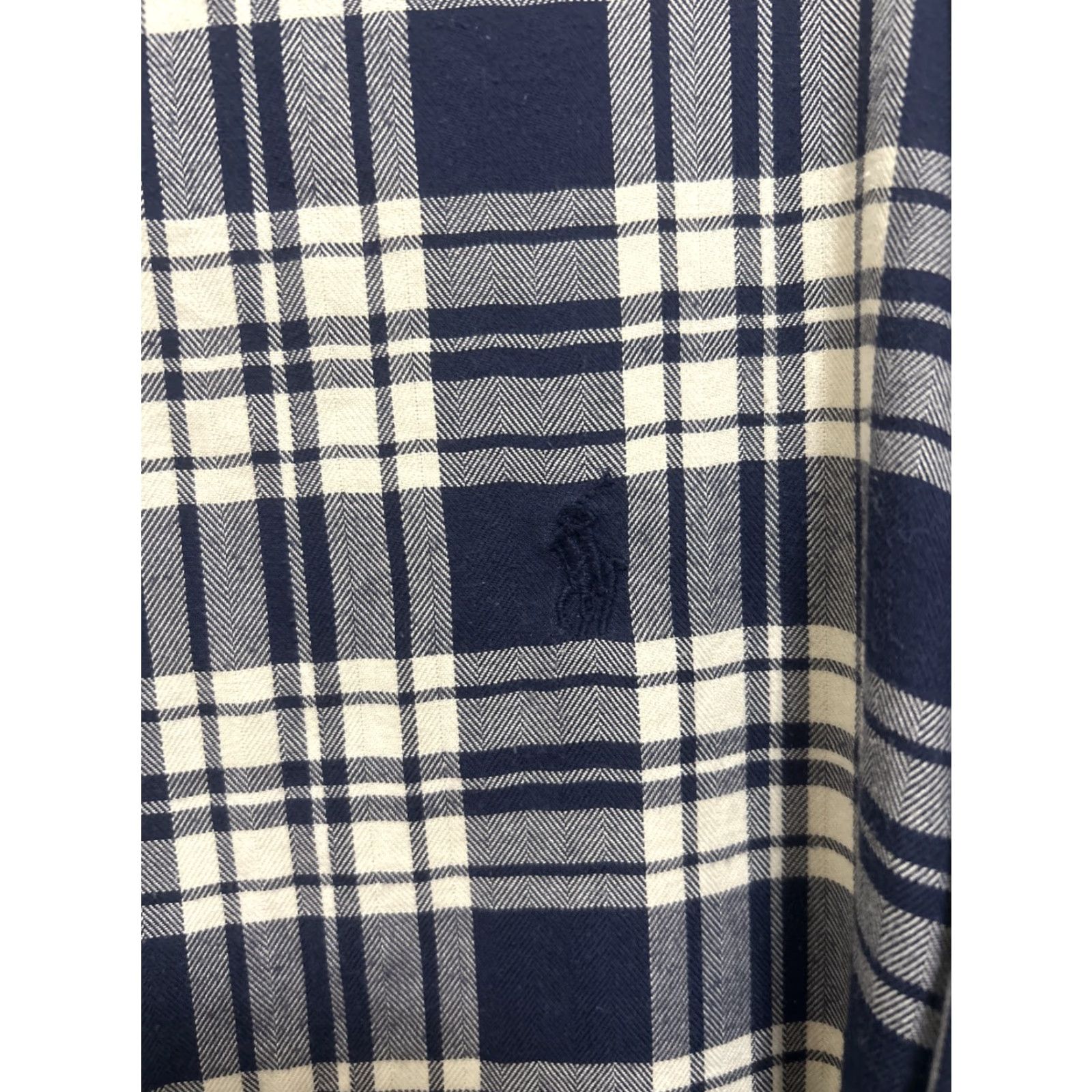 Ralph Lauren VINTAGE Ralph Lauren Shirt Mens XL Blue Plaid Herringbone Custom Fit L/S Button-Down Pocket Men Size US XL / EU 56 / 4 - 4 Thumbnail