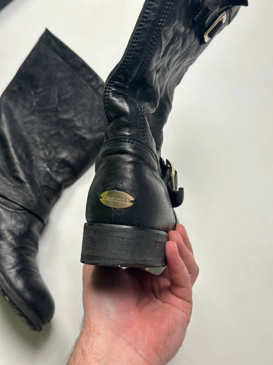Jimmy Choo Jimmy Choo Biker Leather Avant Garde Boots Motorcycles 🔥 Size US 8 / IT 38 - 8 Thumbnail