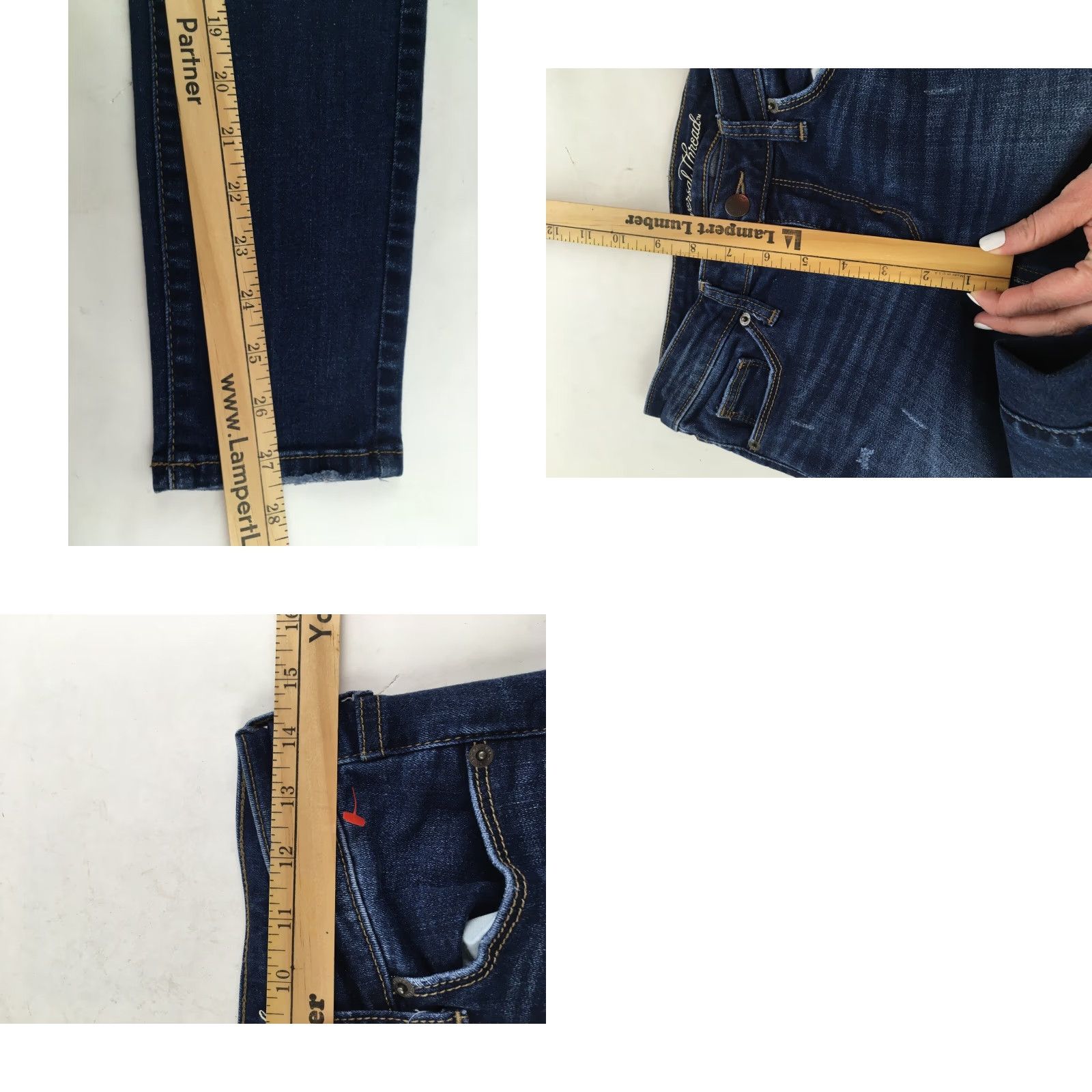 Vintage Universal Thread Jeans Women's 2 (26R) Blue Mid Rise Skinny Distressed Jeans Size 26" / US 2 / IT 38 - 8 Thumbnail