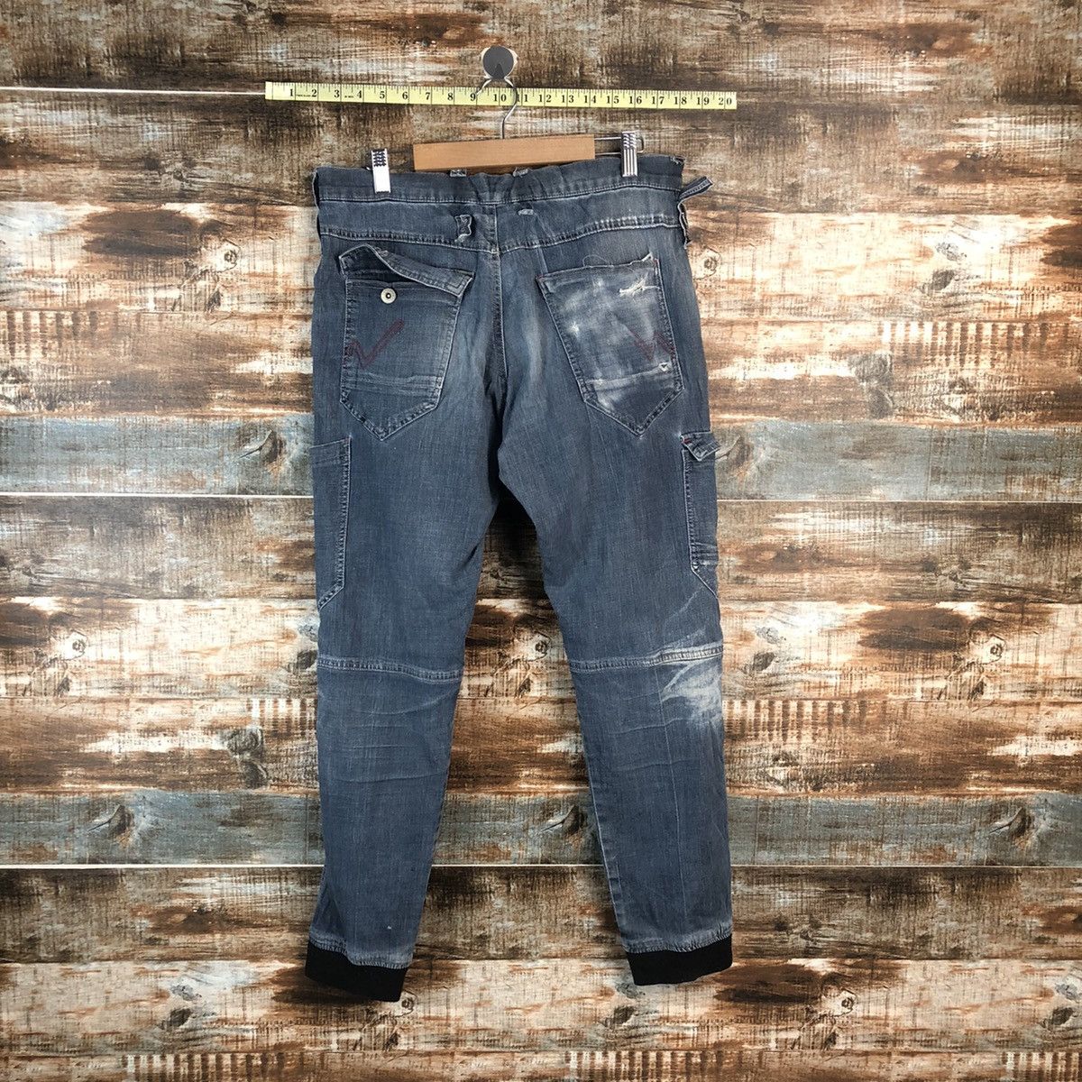 Japanese Brand Field Core Blue Distressed Denim Pants #A2106 Size US 32 / EU 48 - 15 Thumbnail