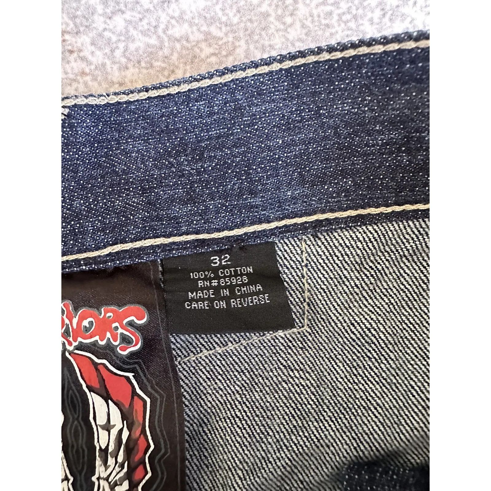 Vintage VTG Johnny Blaze Warriors Patchwork Embroidered Jeans Size US 32 / EU 48 - 10 Thumbnail