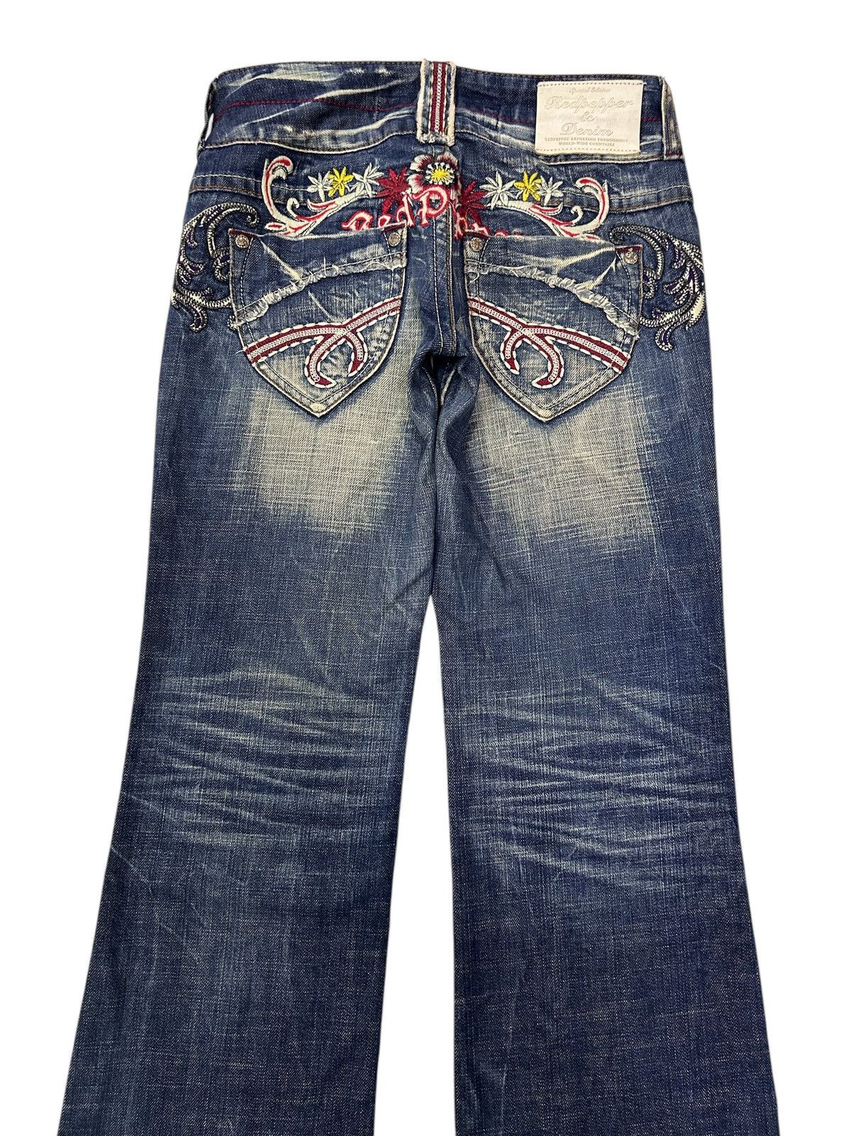 Japanese Brand × Vintage Vintage Japanese Denim Redpepper Mud Wash Flare Jeans Size US 30 / EU 46 - 4 Thumbnail