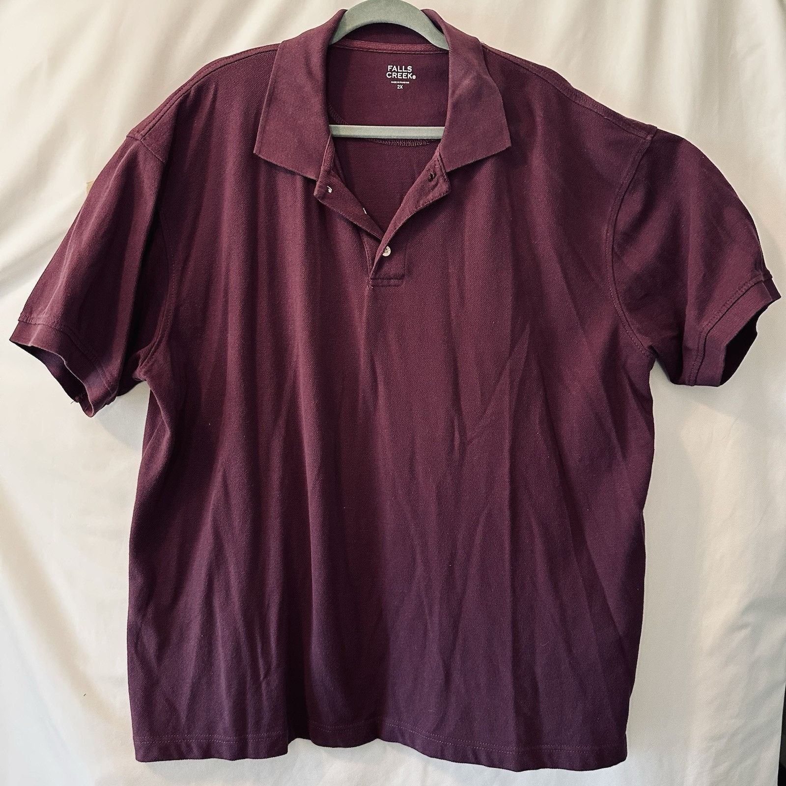 Other Falls Creek 2XL Polo Maroon 100% Cotton Short Sleeve Golf Size US XXL / EU 58 / 5 - 10 Thumbnail