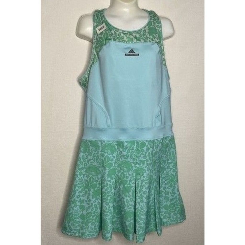 Adidas Adidas Stella McCartney Blue Pleat Mini Tennis Dress Size L Size L / US 10 / IT 46 - 8 Thumbnail