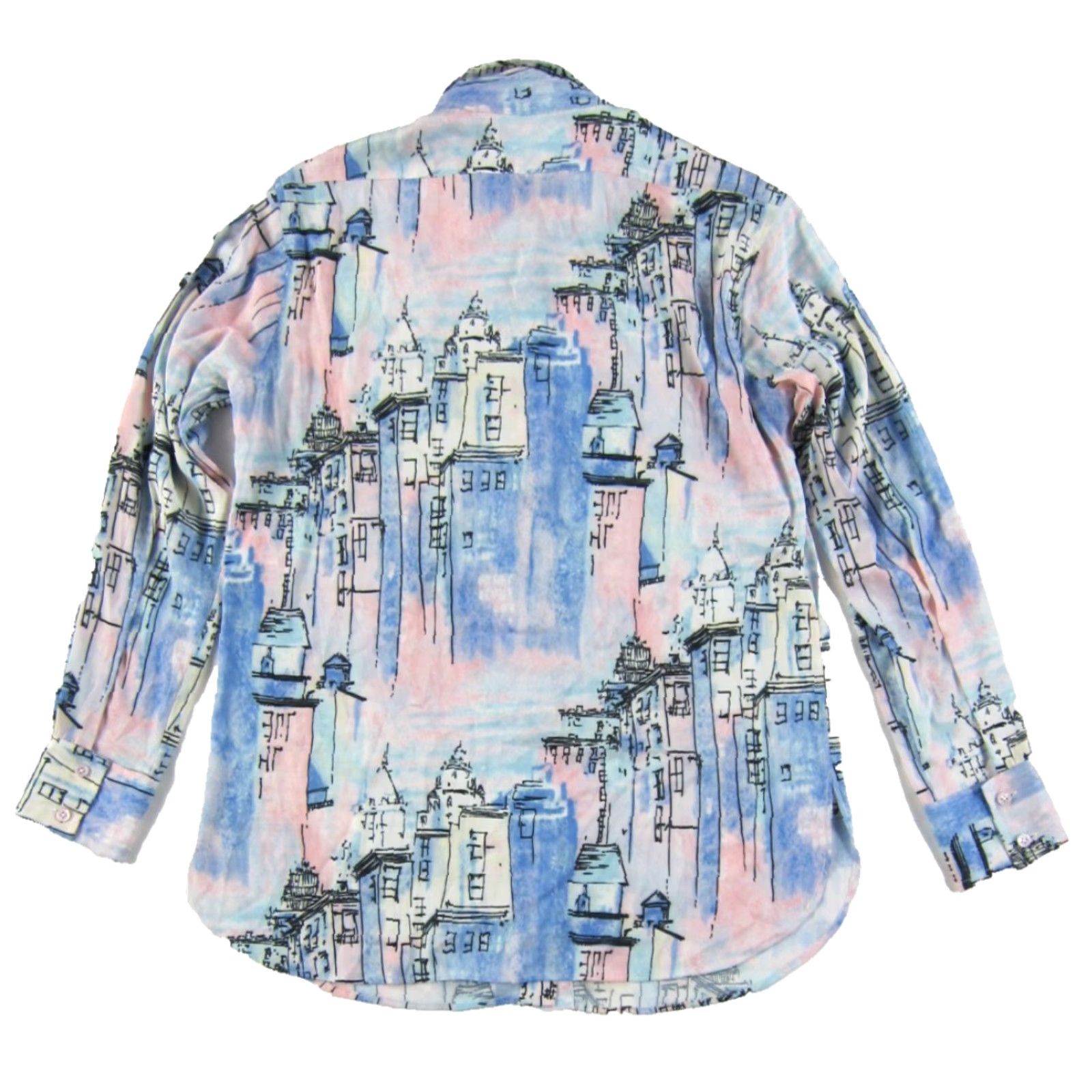 Sanders Sies Marjan Sander Cityscape Washed Satin Long Sleeve Blouse Pink M Size M / US 6-8 / IT 42-44 - 2 Thumbnail