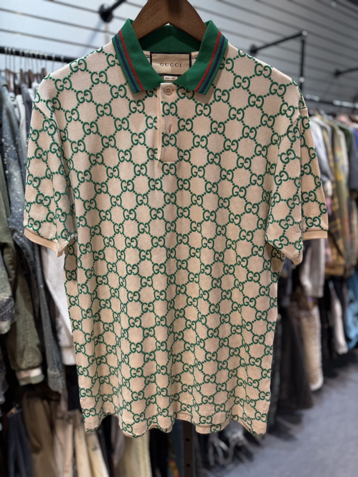 Gucci Gucci Polo T Shirt Green Gucci Logo Size Medium $850 Retail Size US M / EU 48-50 / 2 - 5 Thumbnail
