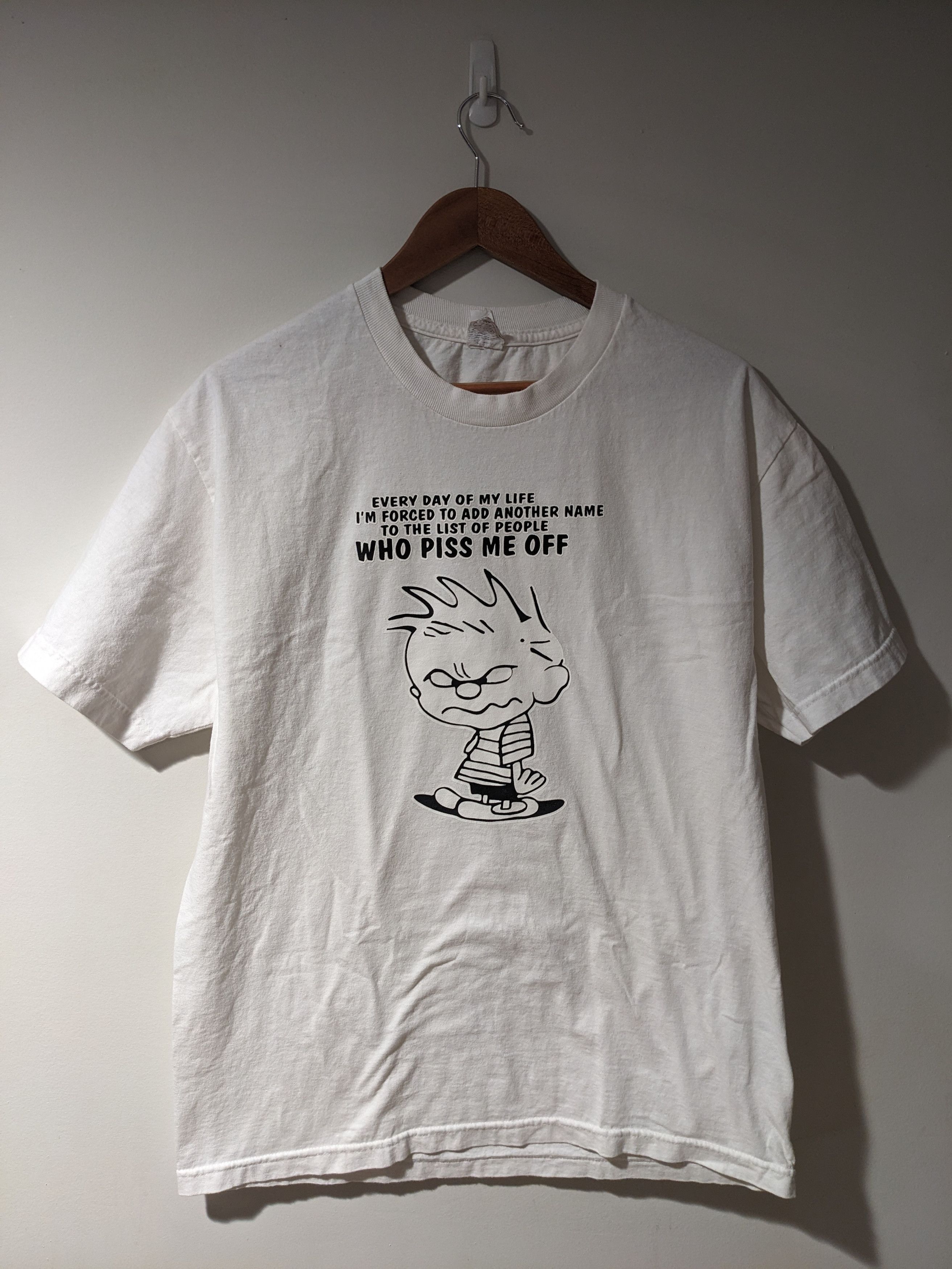 Cartoon Network × Vintage Vintage Y2K Calvin and Hobbes Piss Me Off Large T-Shirt Size US L / EU 52-54 / 3 - 1 Thumbnail