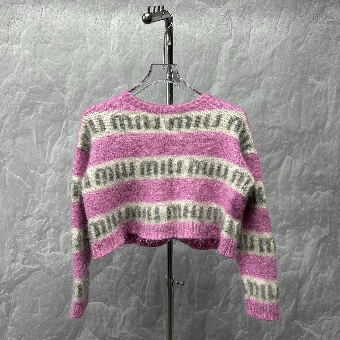Miu Miu miu miu striped knit sweater in pink Size M / US 6-8 / IT 42-44 - 1 Thumbnail