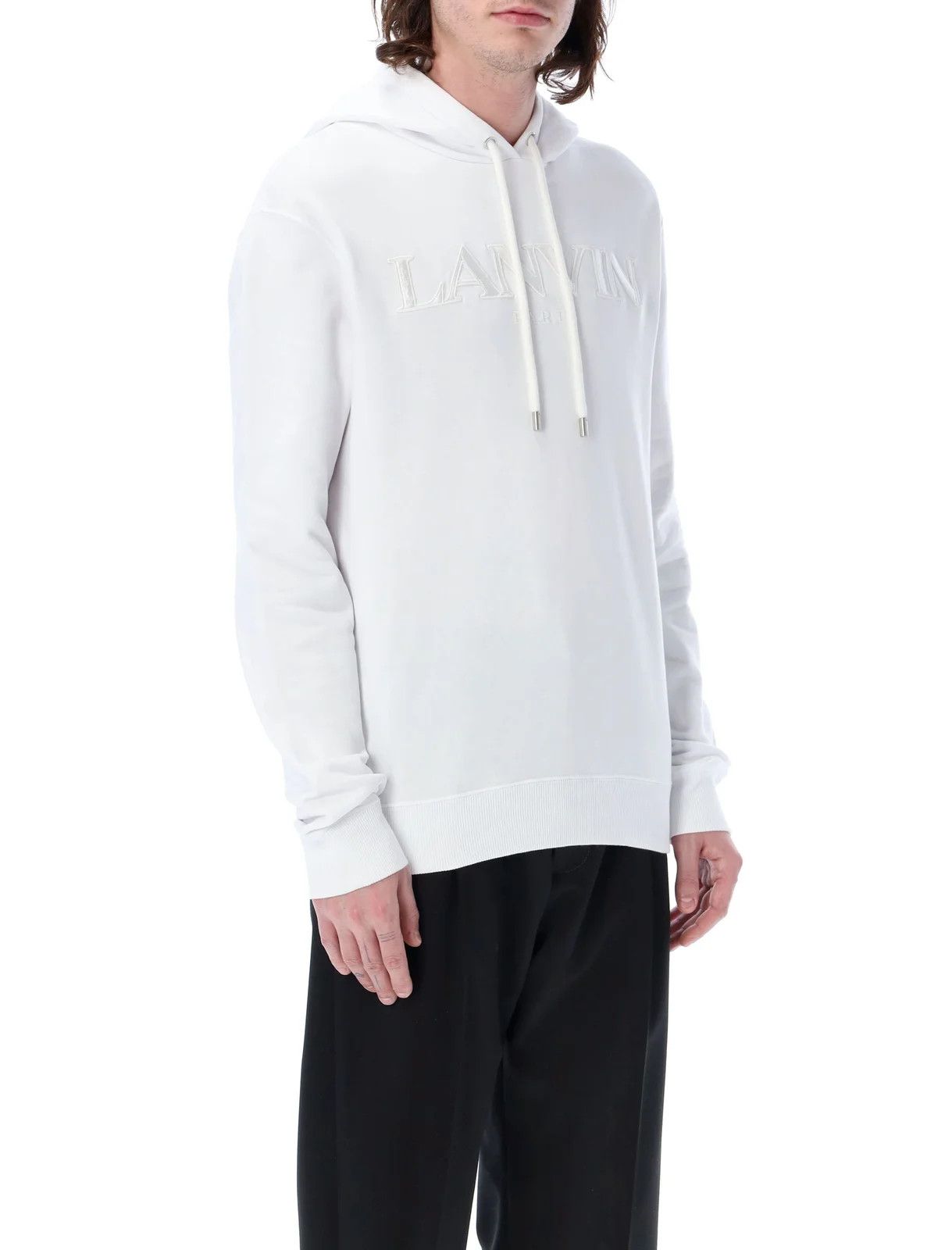 Lanvin o1y0225 Logo Hoodie in White Size US XXL / EU 58 / 5 - 3 Thumbnail