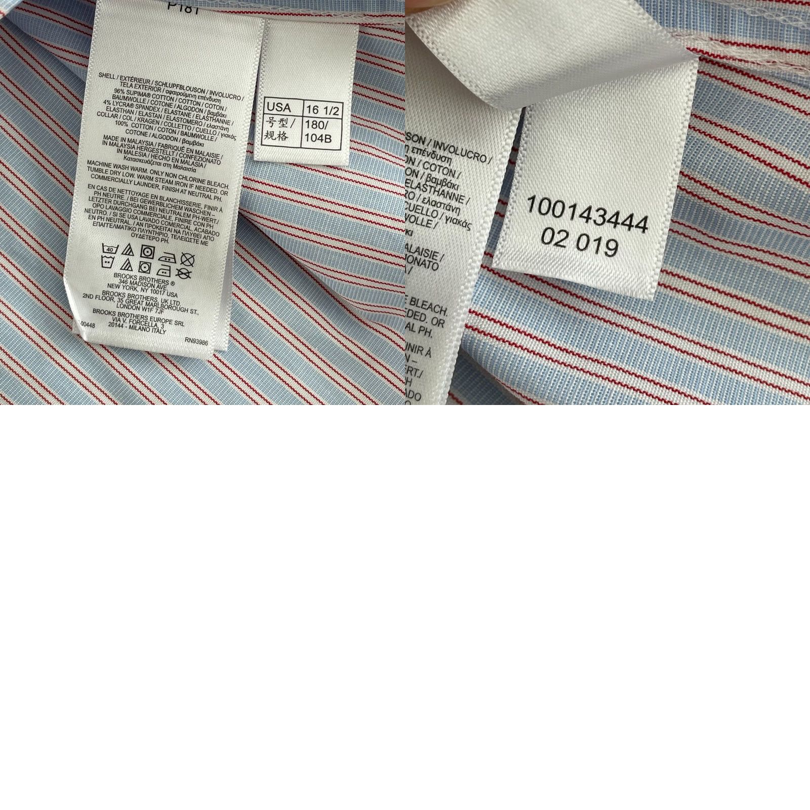 Brooks Brothers VINTAGE Brooks Brothers Dress Shirt Men 16.5-35 Blue Striped Regent Fit Preppy NWOT 40 Size 46R - 8 Thumbnail