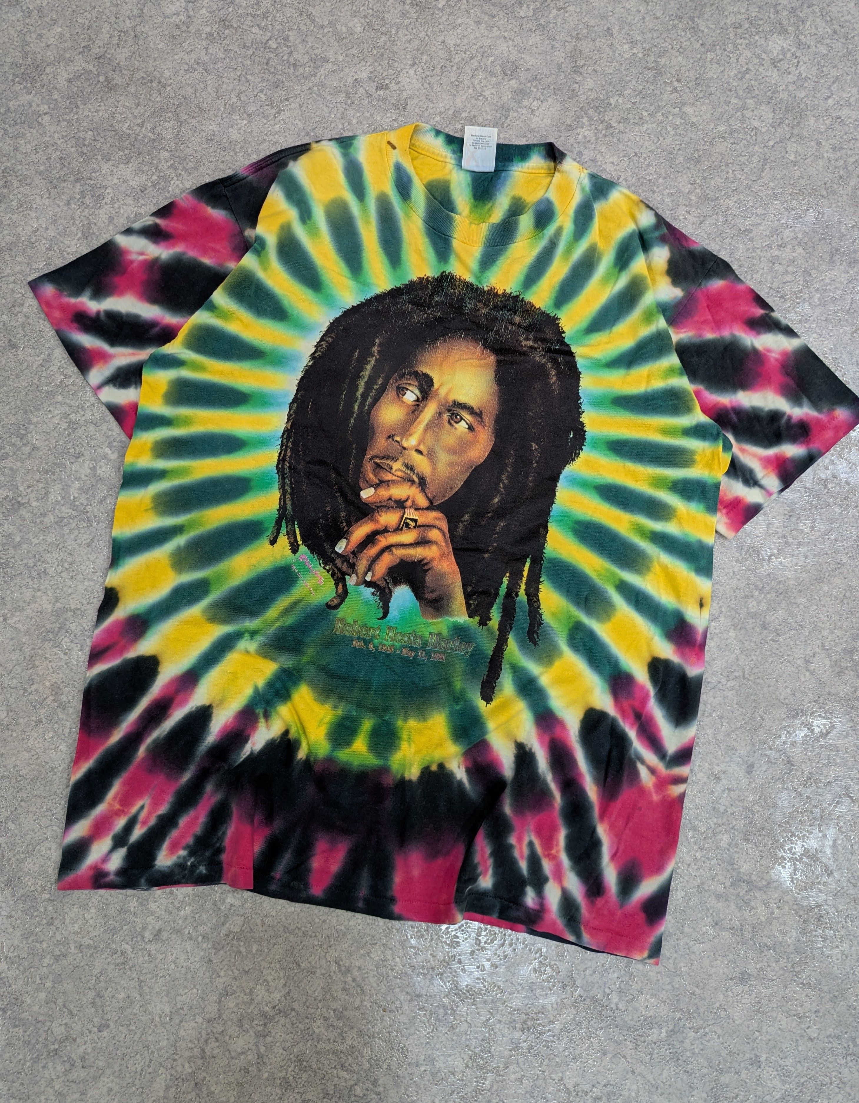 Bob Marley Single Stitch Tye Dye Bob Marley 90's Size US XL / EU 56 / 4 - 1 Thumbnail