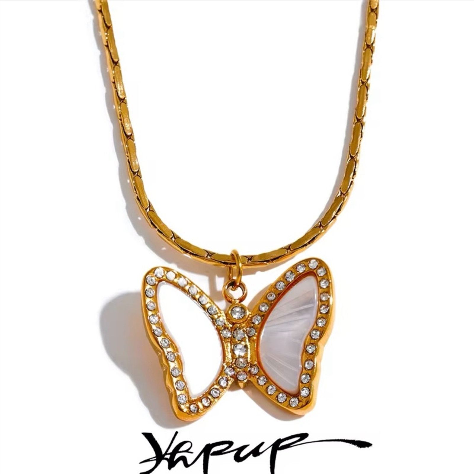 Other Delicate Stainless Steel Natural Butterfly Cast Necklace 17” Size ONE SIZE - 7 Thumbnail