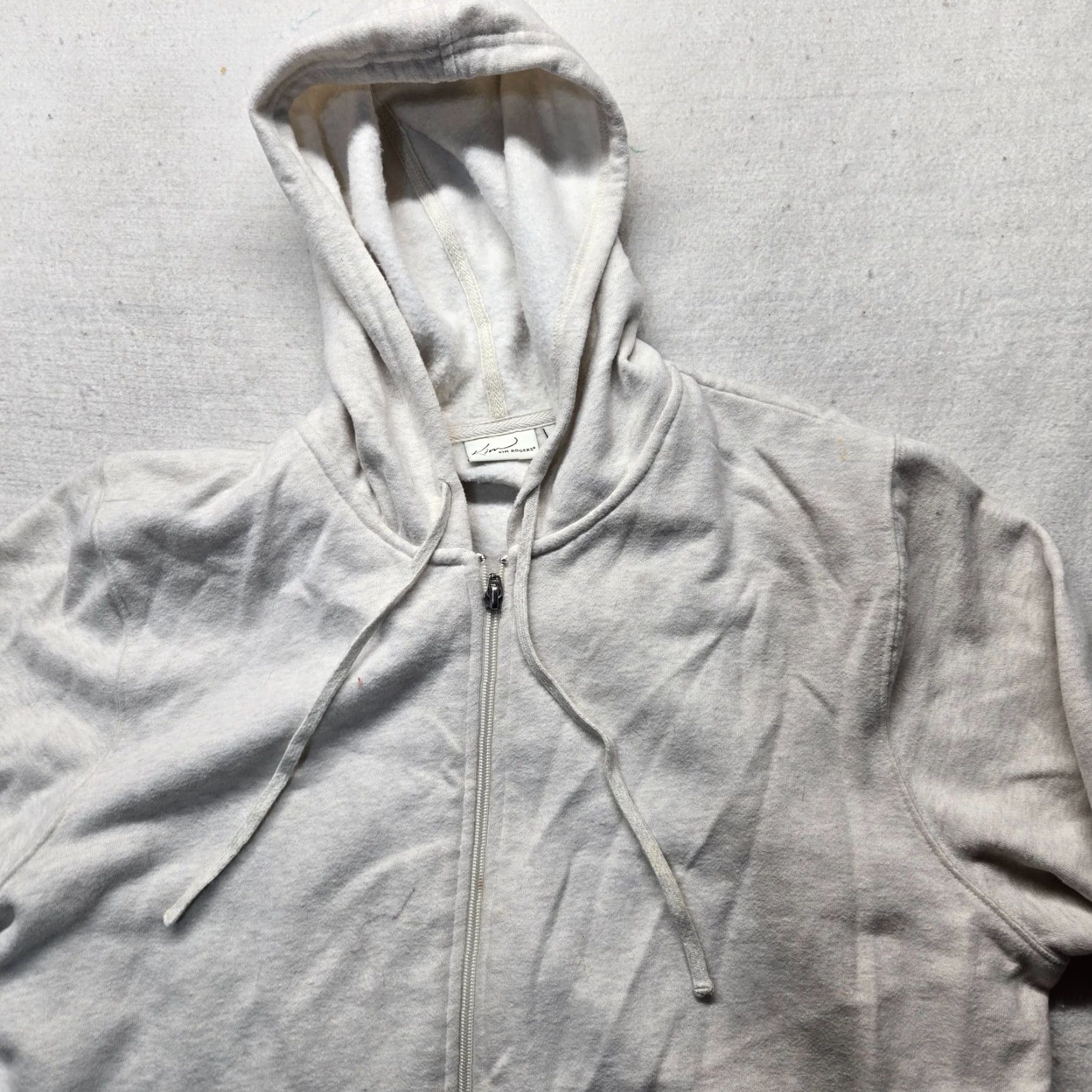 Vintage Kim Rogers Solid White Sweater Hoodie Long Sleeve Adult Womens XL White Knit Hoodie Casual Basic Size XL / US 12-14 / IT 48-50 - 2 Thumbnail