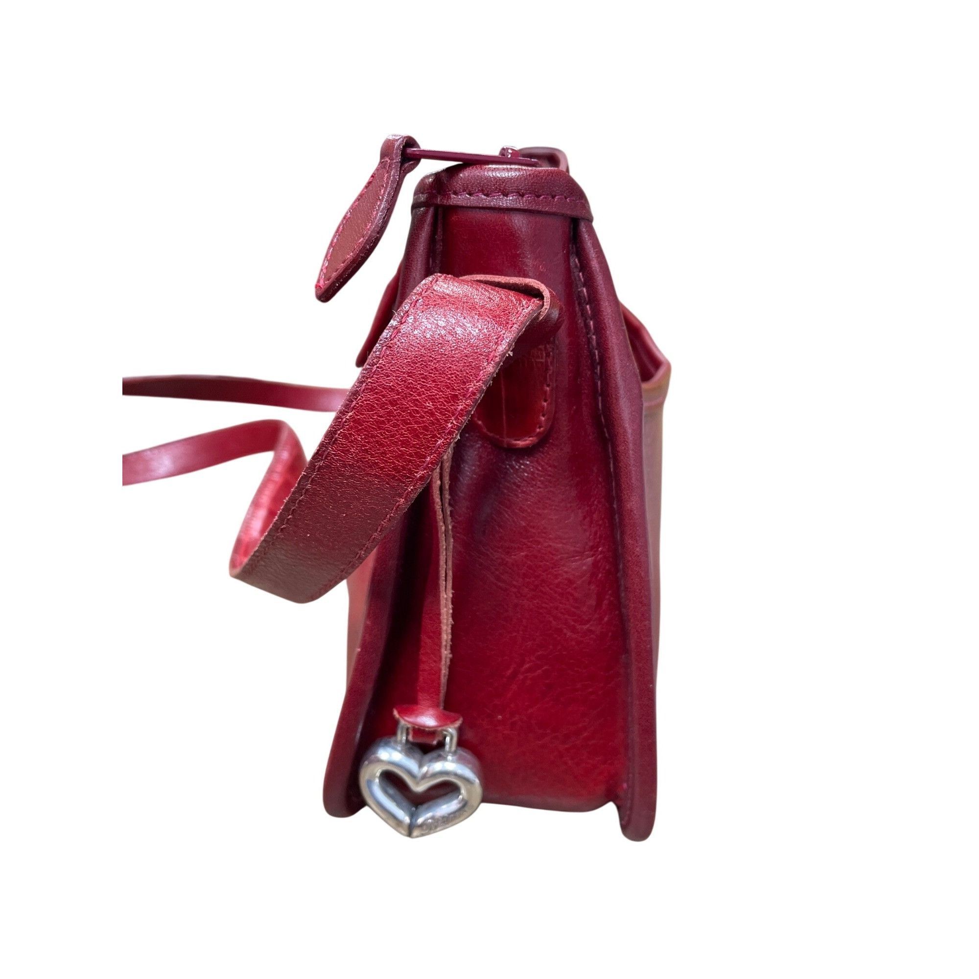 Brighton Brighton womans red leather pebbled shoulder handbag style A Size ONE SIZE - 6 Thumbnail