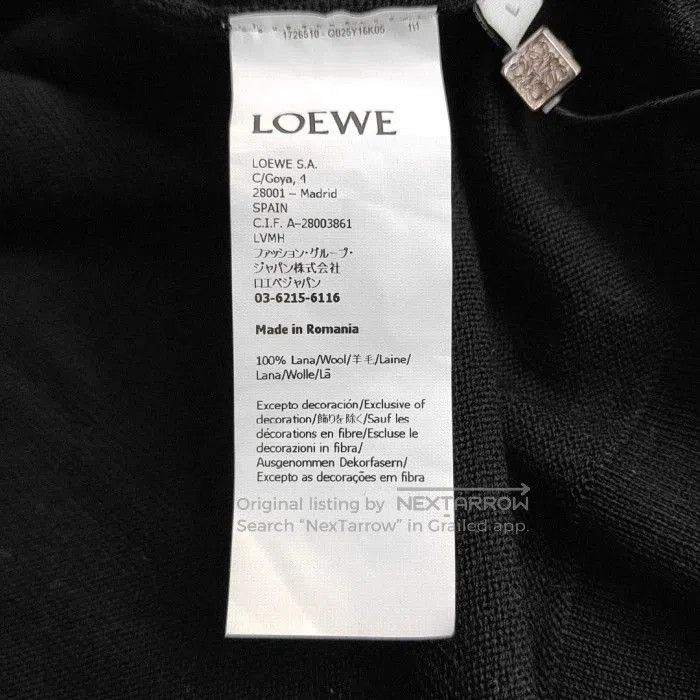 Loewe LOEWE Men's Black Wool Short Cardigan. Size US L / EU 52-54 / 3 - 3 Thumbnail