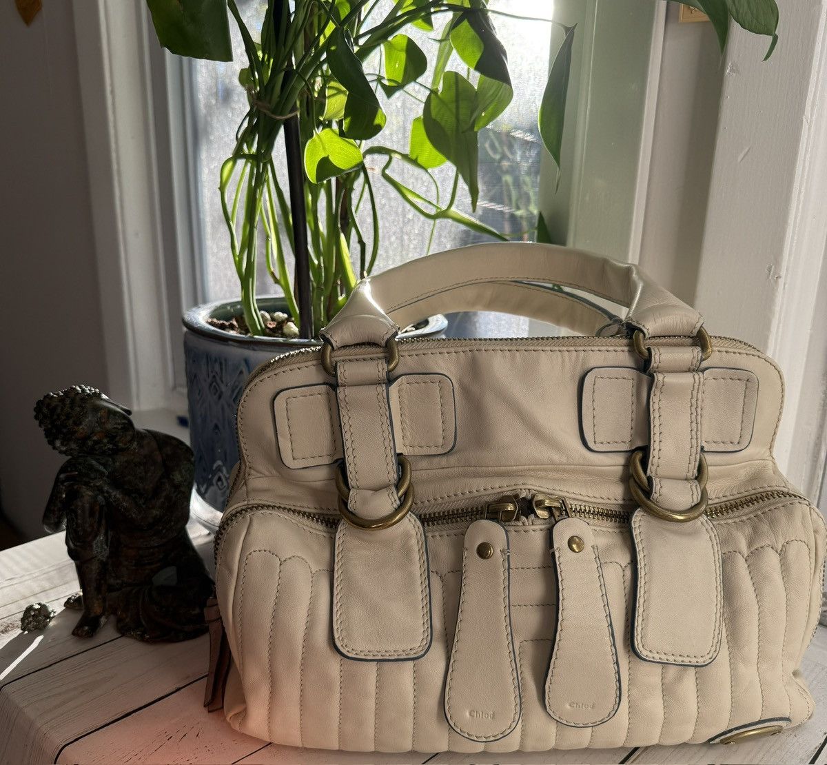 Quilted Leather Bay Bag w/ COA