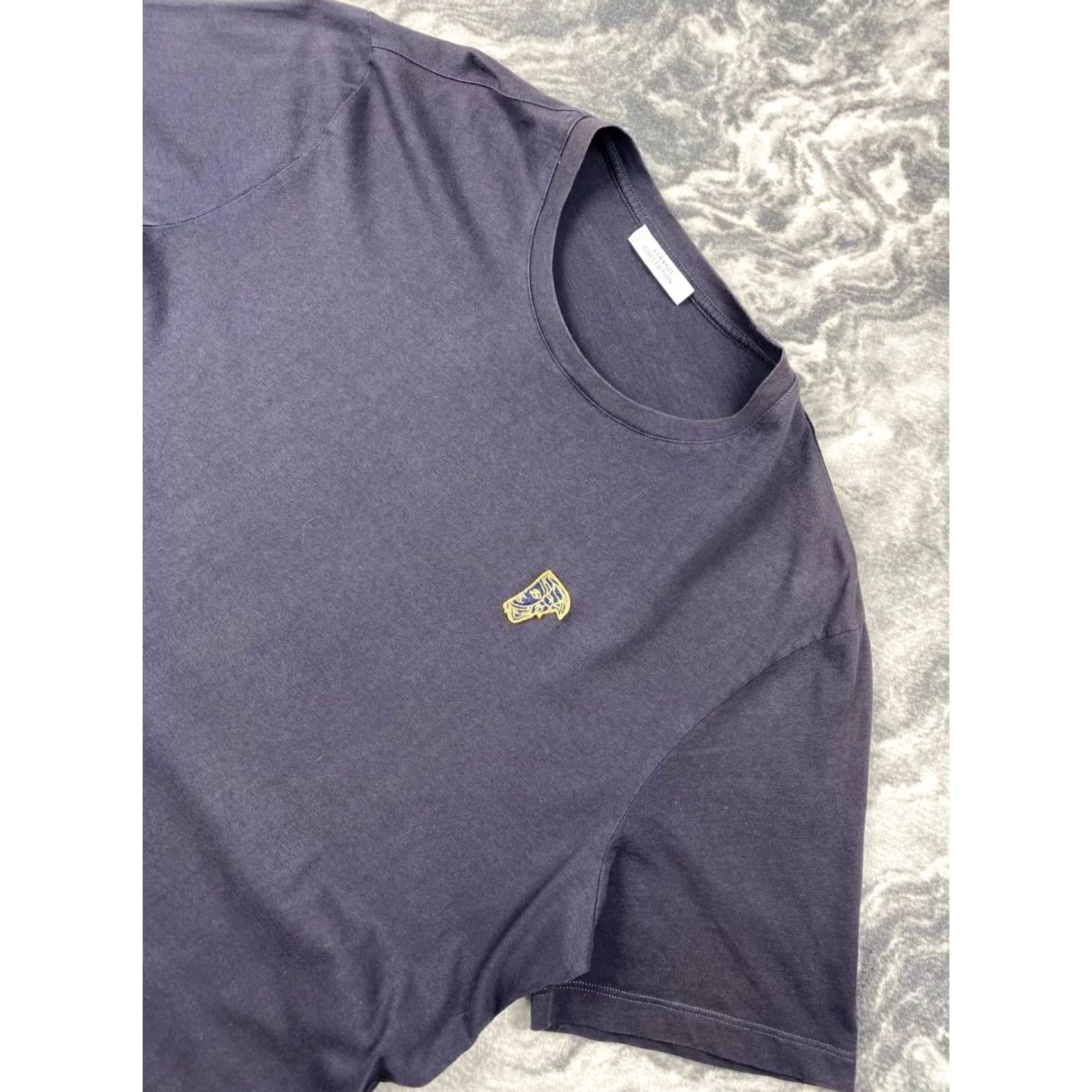 Vintage Versace Collection T-Shirt Men L Blue Logo Crew Neck Short Sleeve Shirt Designer All Seasons 55.5 Chest 72.5 Length 46.5 Shoulders Italy Cotton Size US L / EU 52-54 / 3 - 2 Thumbnail