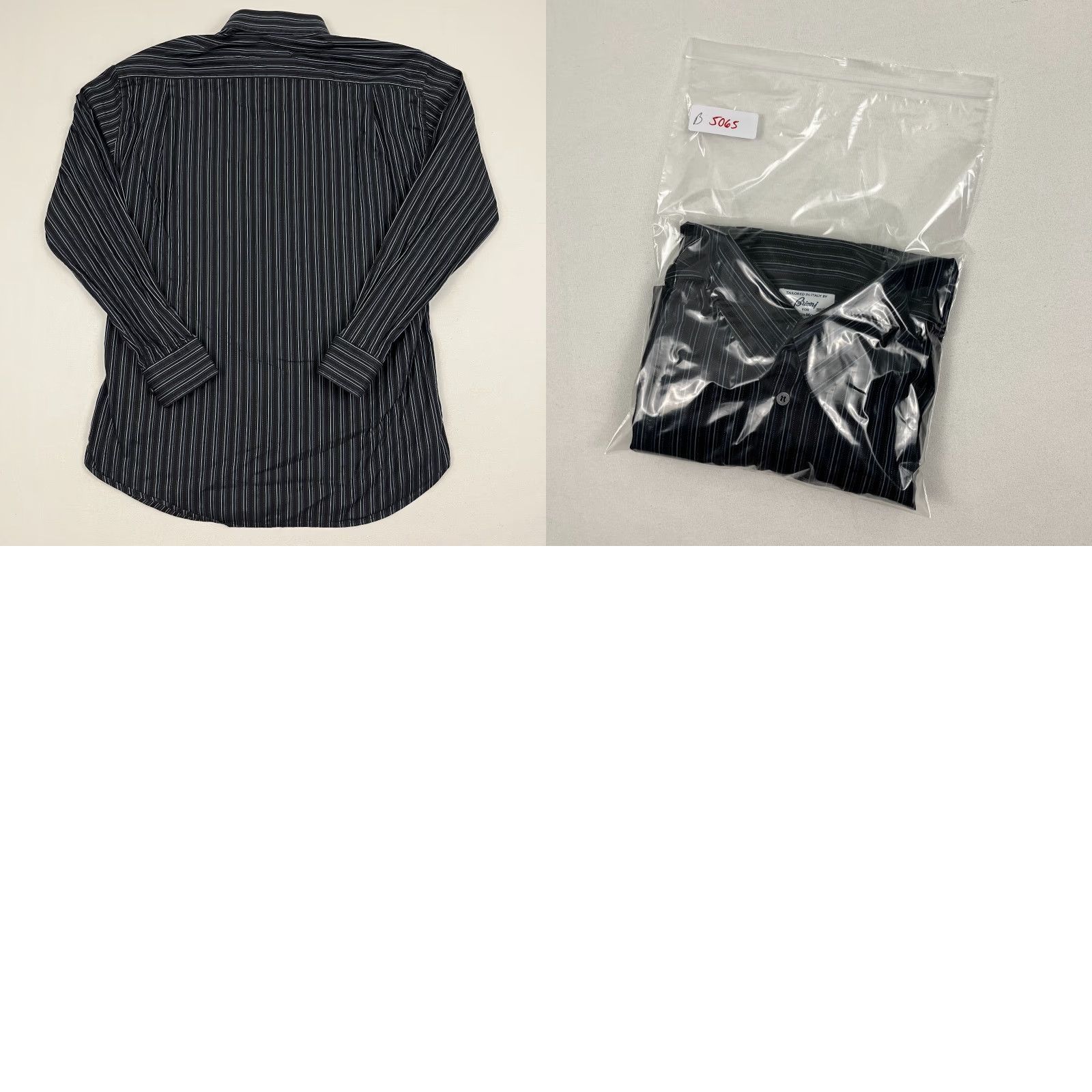 Brioni Brioni For Neiman Marcus Shirt Mens L Multi Black Striped Dress Button Up Italy Size 42R - 8 Thumbnail