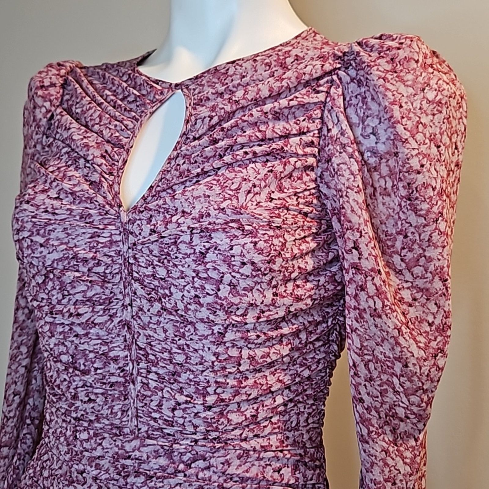 Other Bardot Charlotte Floral Ruch Crepe Bodycon Long Sleeve Dress Size S / US 4 / IT 40 - 2 Thumbnail