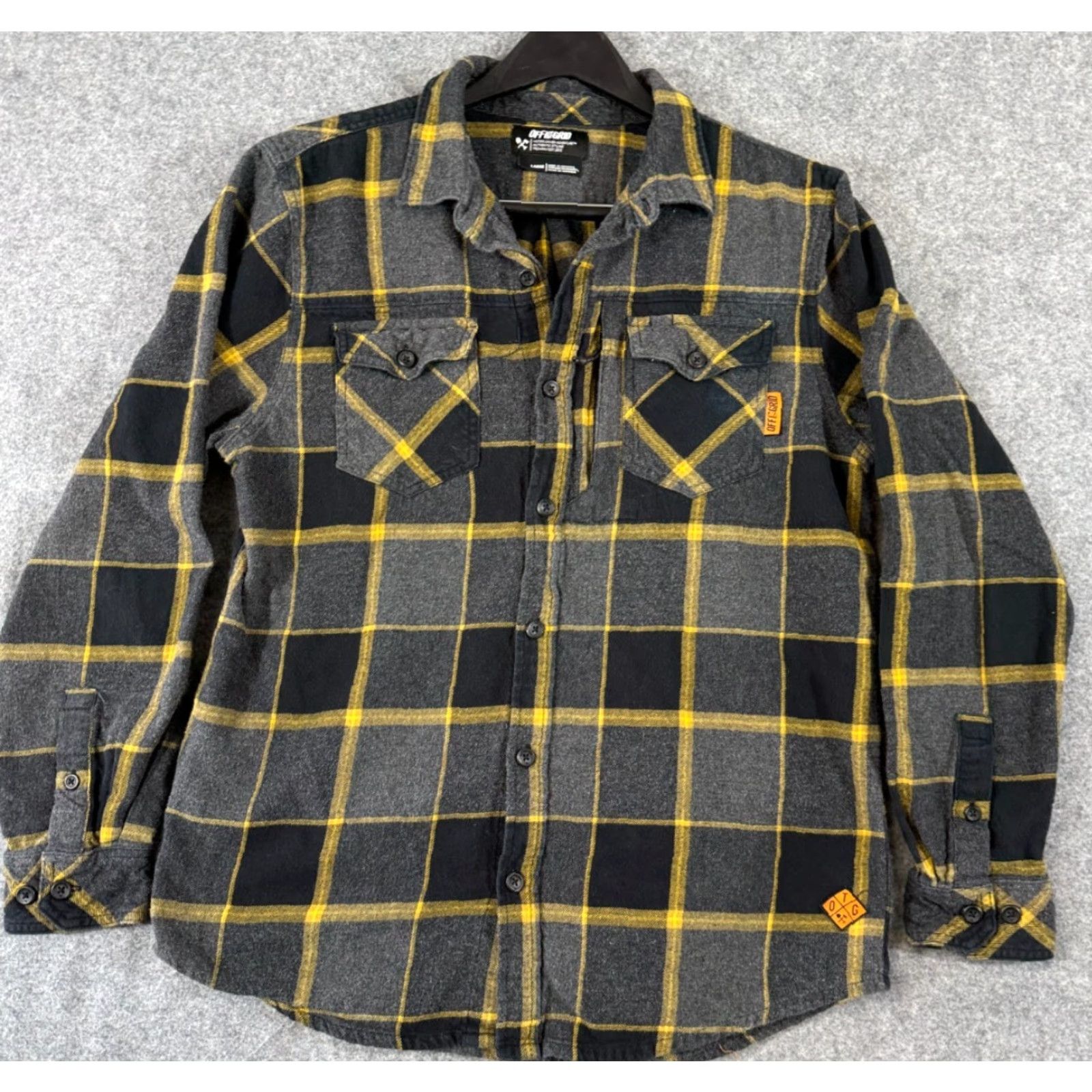 Vintage VINTAGE Off The Grid Shirt Mens L Gray Yellow Plaid Destroyer Flannel Long Sleeve Size US L / EU 52-54 / 3 - 2 Thumbnail
