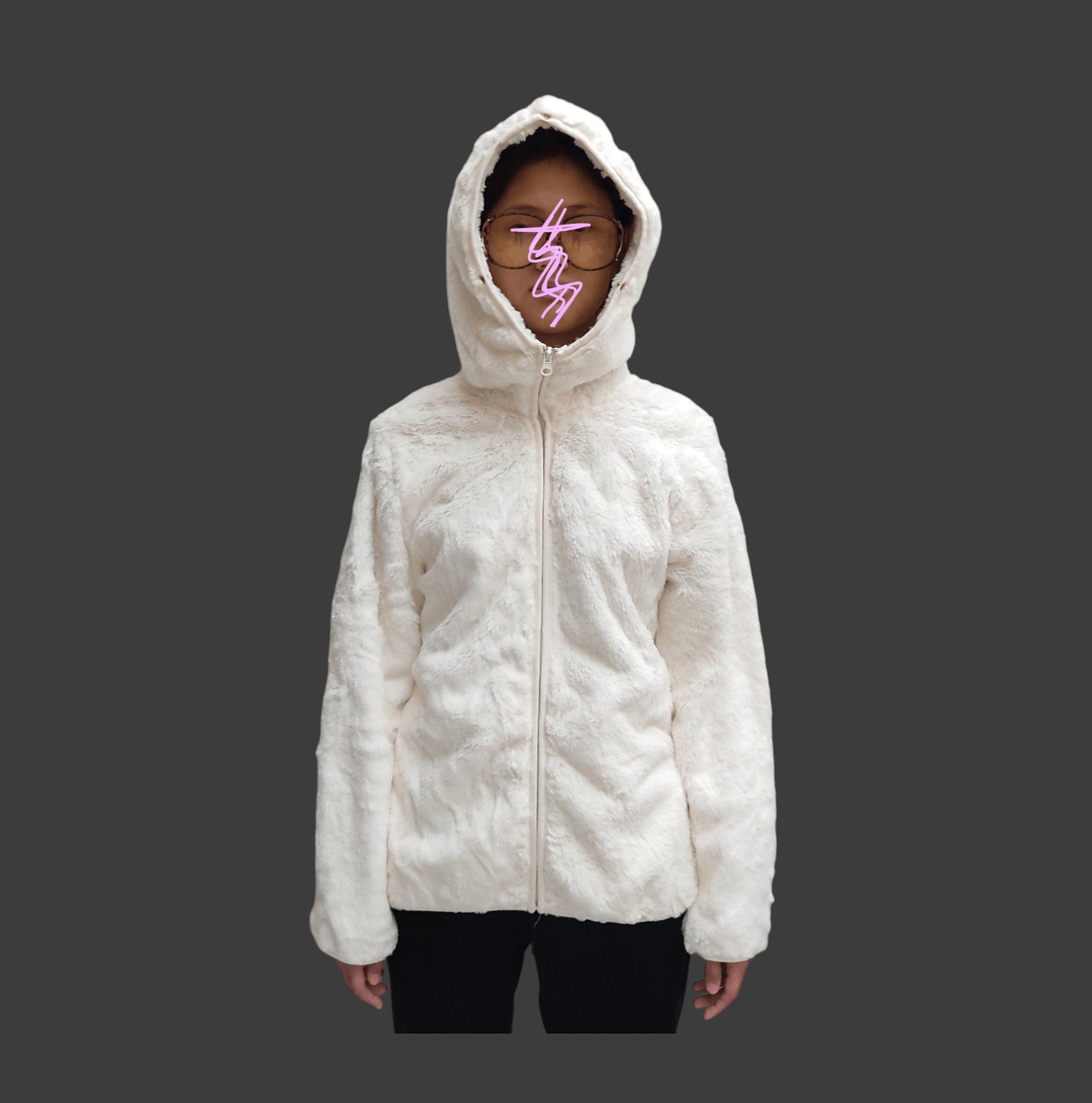 Beauty Beast SEMANTIC DESIGN Snow White Faux Fur Hoodie Jacket Size M / US 6-8 / IT 42-44 - 5 Thumbnail