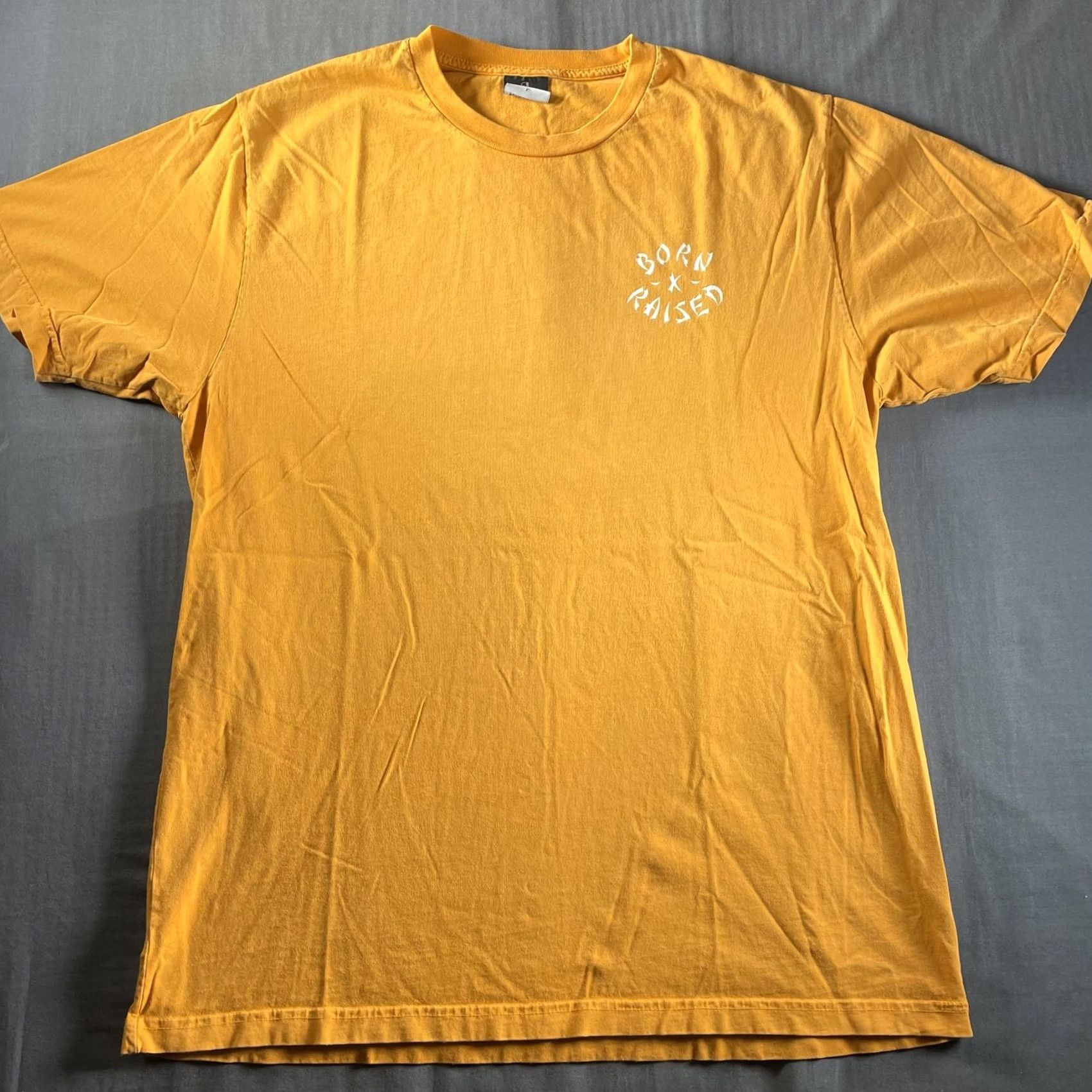 Born X Raised Born x Raised Shirt Mens Large Yellow Back Print Logo Graphic Tee Streetwear Size US L / EU 52-54 / 3 - 3 Thumbnail