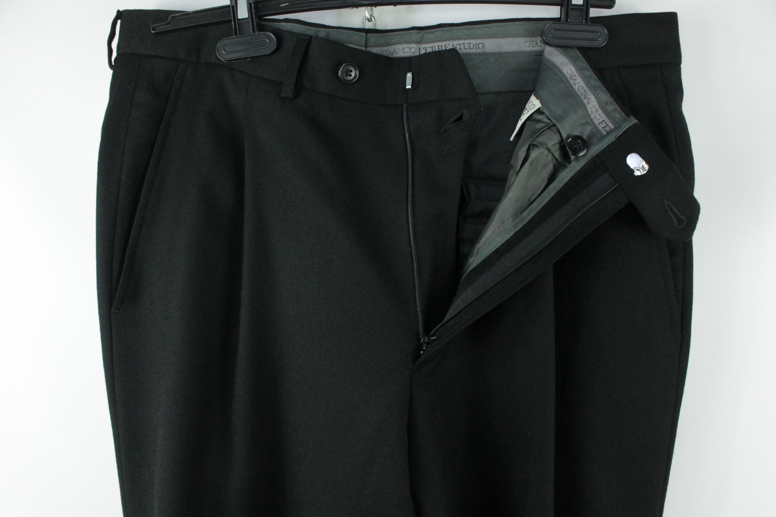 Designer × Gianfranco Ferre × Vintage Vintage Gianfranco Ferre Studio Plated Black Wool Pants Size US 36 / EU 52 - 2 Thumbnail