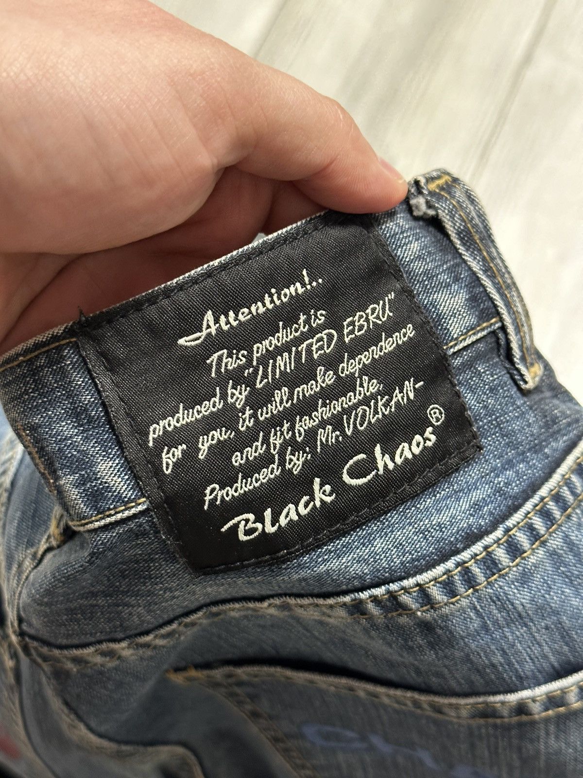 Chaps Crazy y2k Baggy Faded Black Chaps Skater Jeans. Size US 29 - 3 Thumbnail