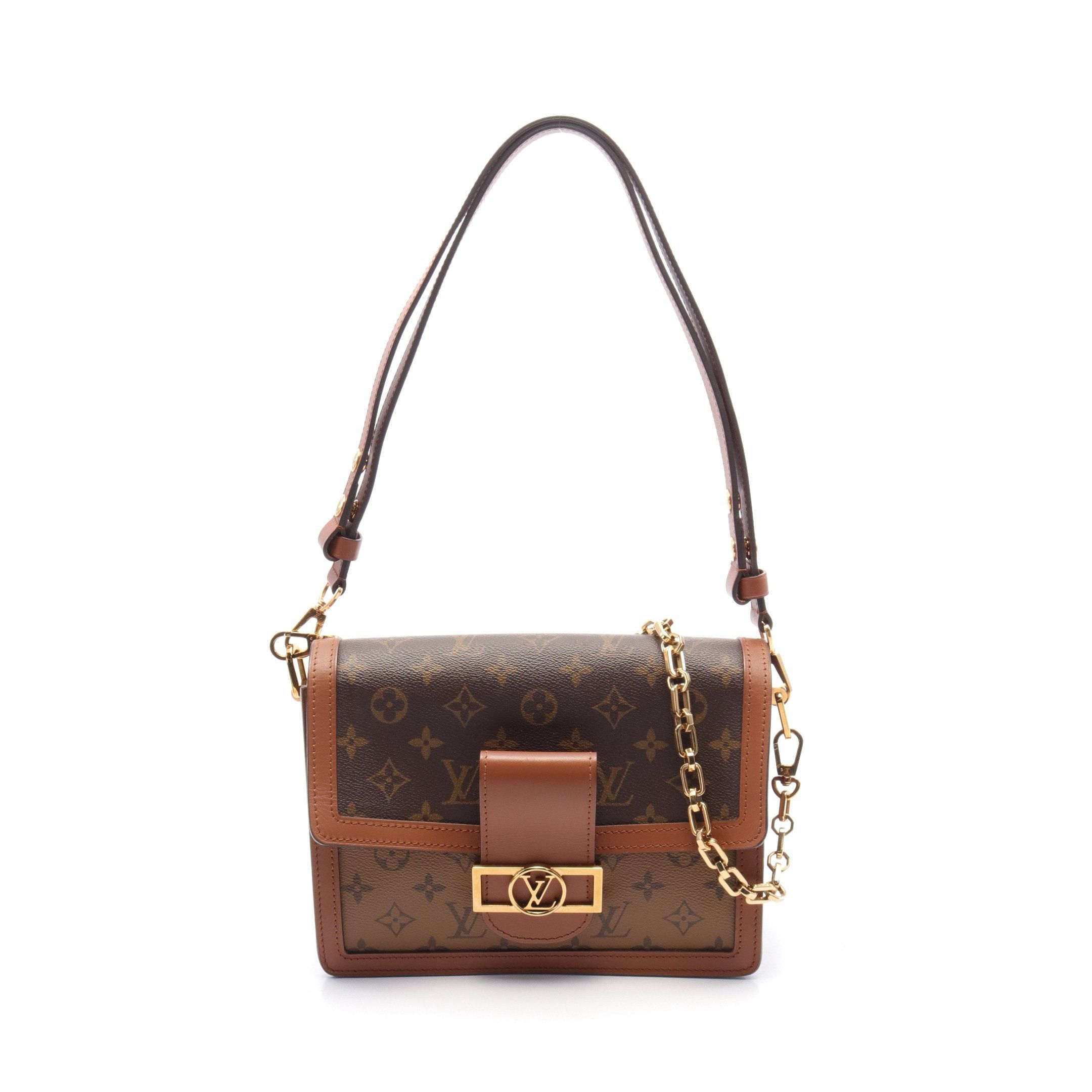 Louis Vuitton Louis Vuitton Dauphine Mm Monogram Reverse Chain Shoulder Bag Leather Brown Beige Light Size ONE SIZE - 1 Thumbnail