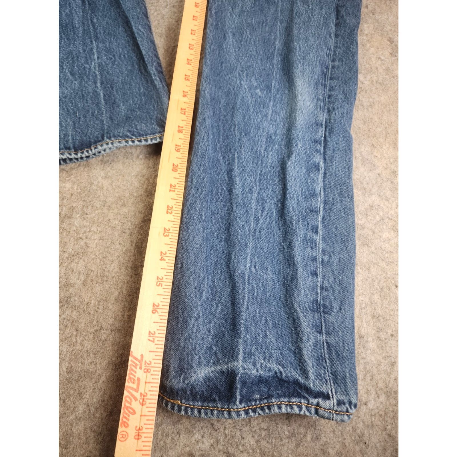 Levi's Levis 501 Jeans Mens 34x29 34x32 Blue Button Fly Straight Distressed Regular Fit Denim 5-Pocket Levi'S 501 Series Mens Jeans City USA Size US 34 / EU 50 - 8 Thumbnail