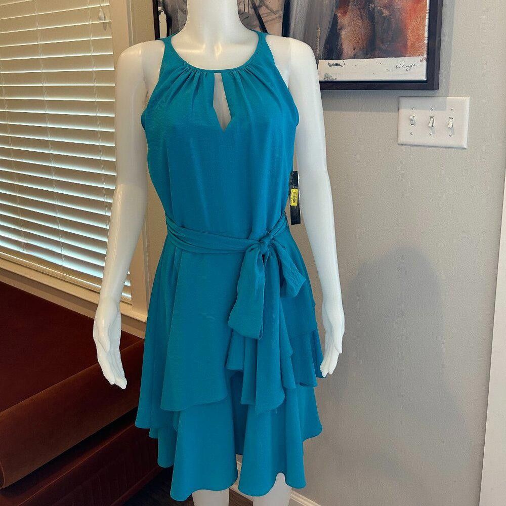Elie Tahari Tahari ASL Dress in Lovely Blueberry Size L / US 10 / IT 46 - 2 Thumbnail